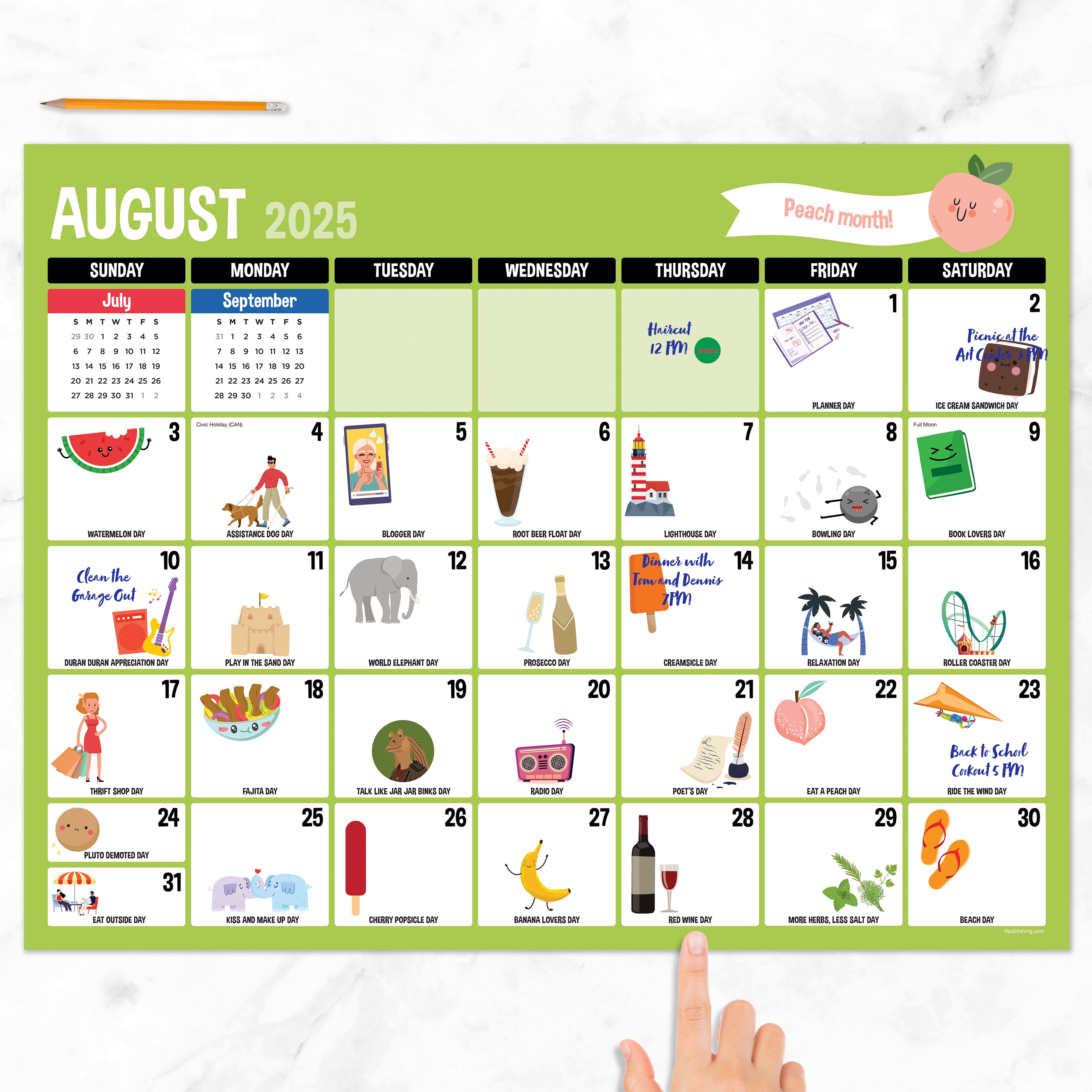 July 2025 - June 2026 Large Every Day&#x27;s A Holiday Desk Pad Monthly Blotter Calendar