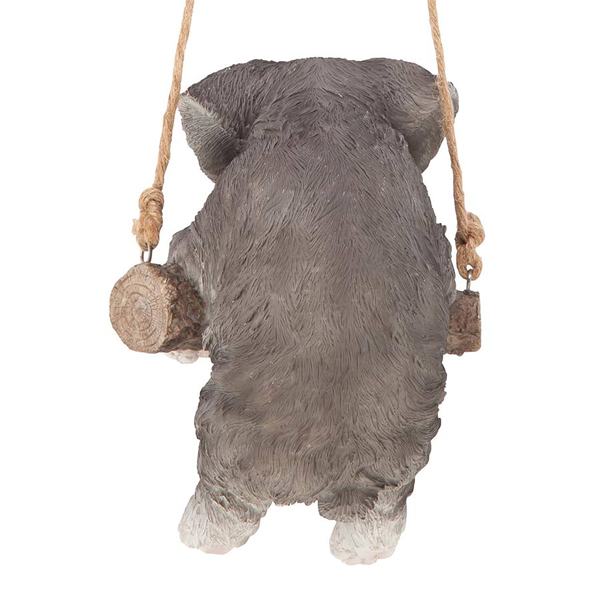 Design Toscano 8&#x22; Mini Schnauzer Puppy on a Perch Hanging Dog Sculpture