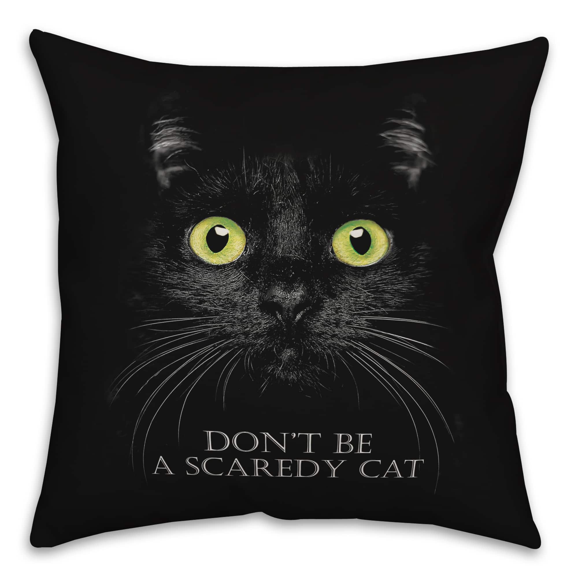 Scaredy Cat Spun Poly Throw Pillow