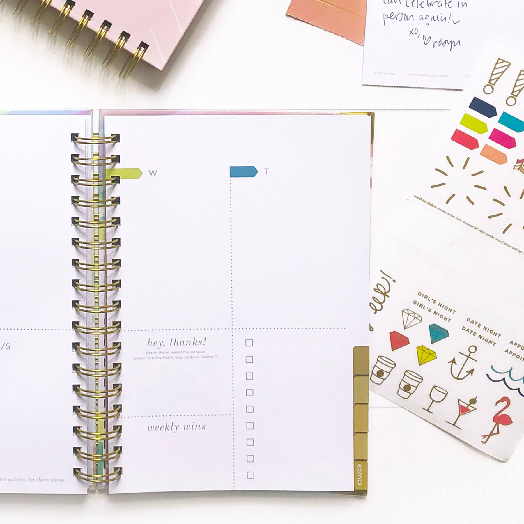 lake + loft dream.plan.do. Medium Shimmer Cabana Stripe Undated Weekly