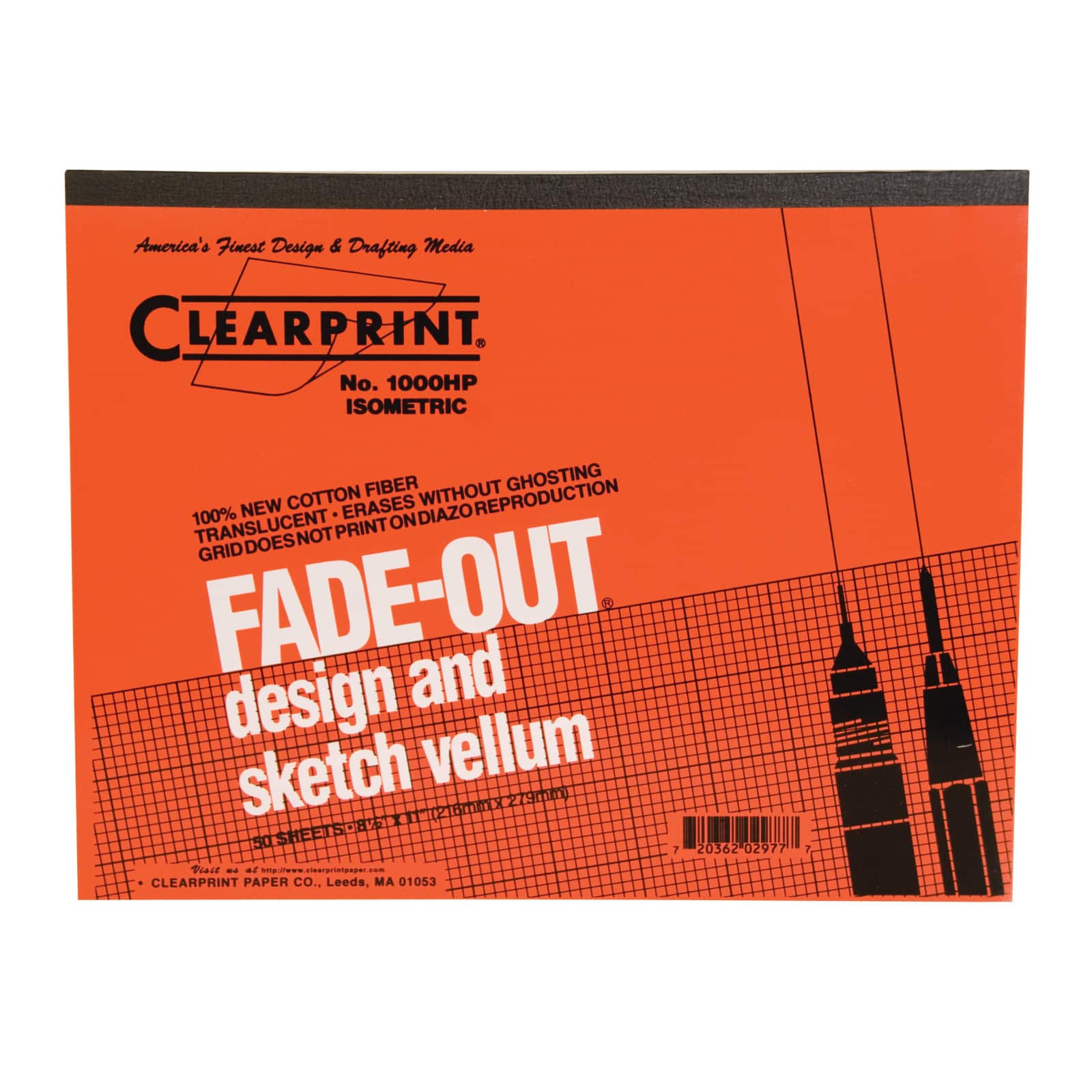 Clearprint&#x2122; Fade-Out&#xAE; Design &#x26; Sketch Vellum Isometric Grid Pad