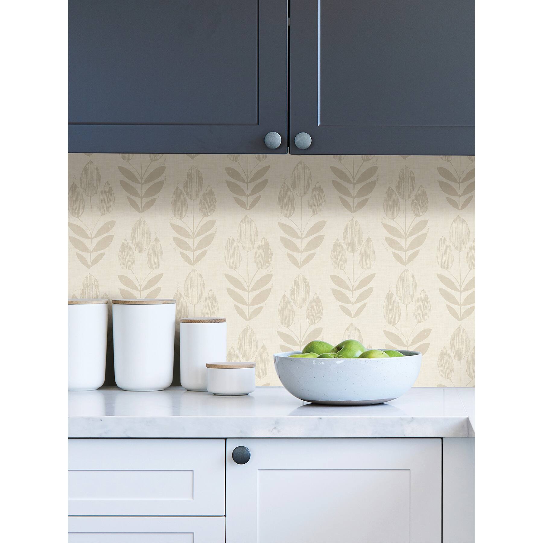 NuWallpaper Cream Folk Tulip Peel & Stick Wallpaper