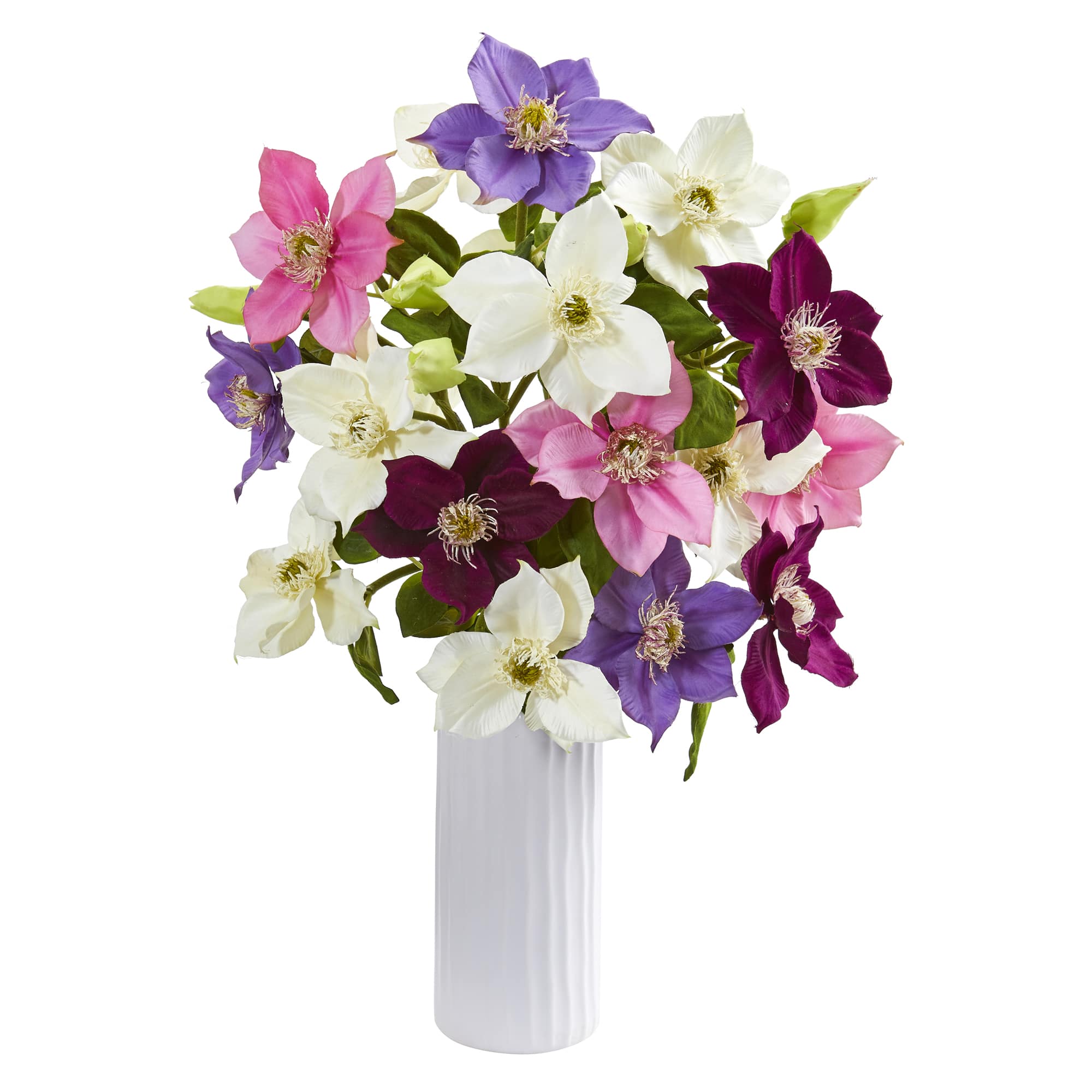 21" Anemone Arrangement In White Vase