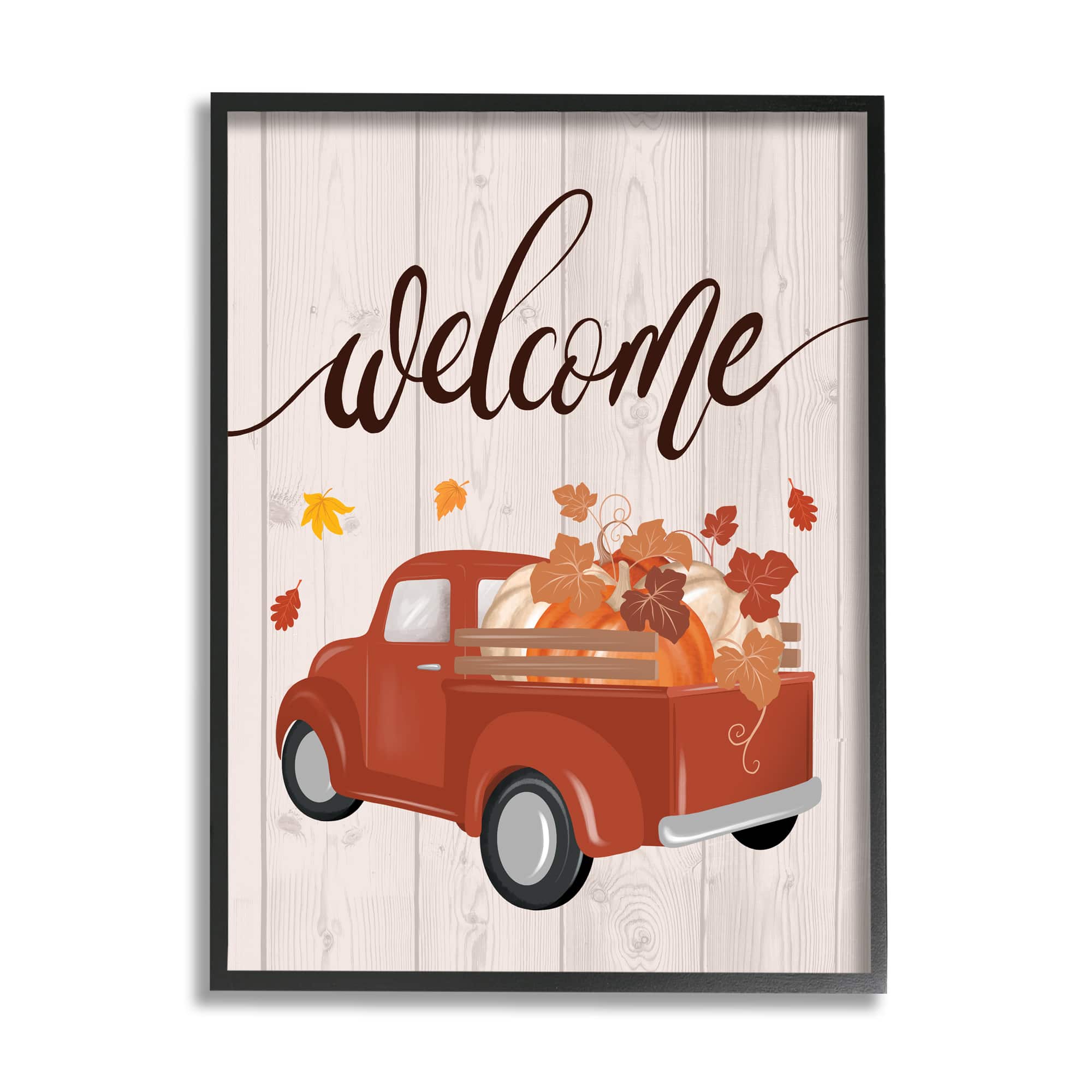 Stupell Industries Country Pumpkin Harvest Welcome Framed Giclee Art