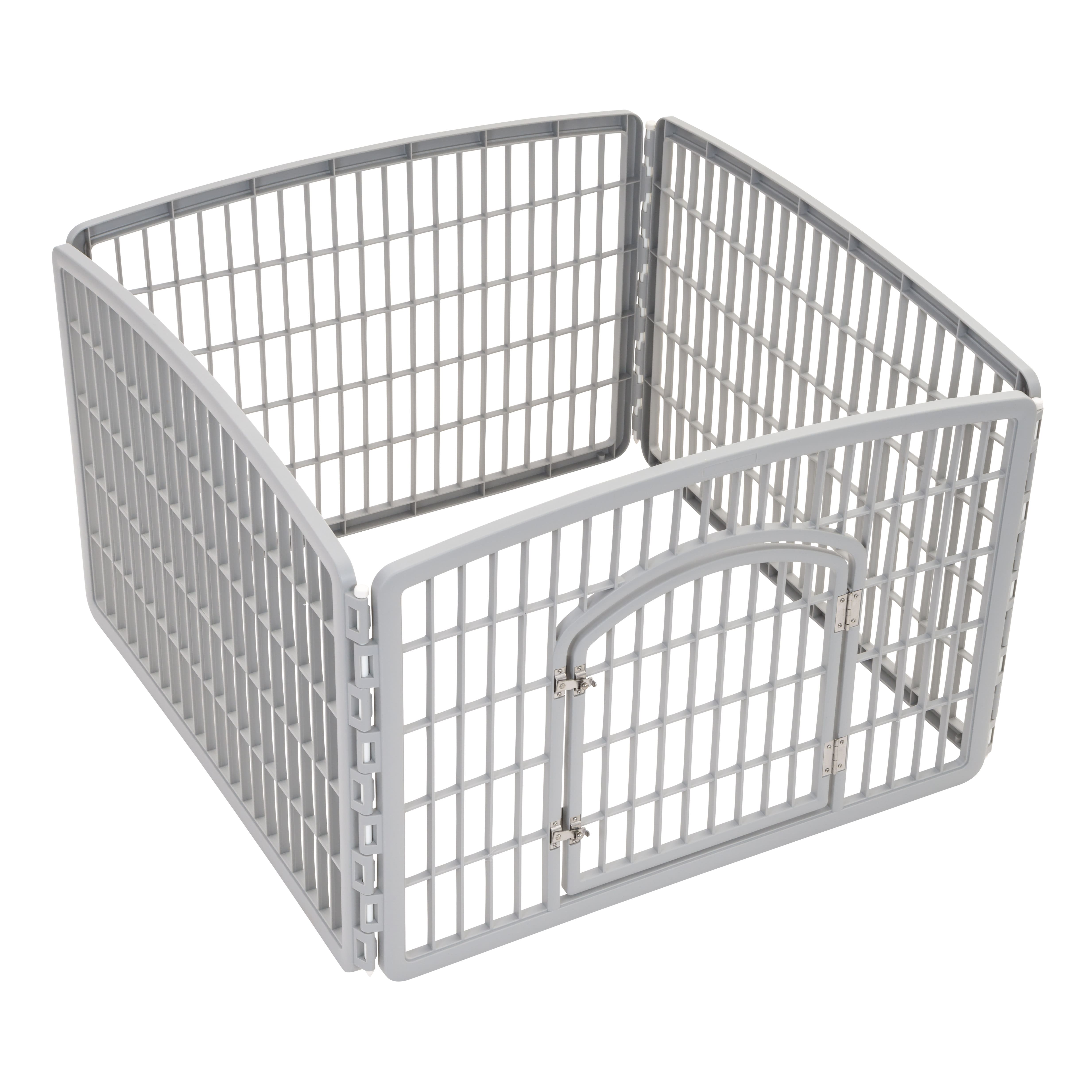 IRIS® Gray 4-Panel Pet Playpen with Door