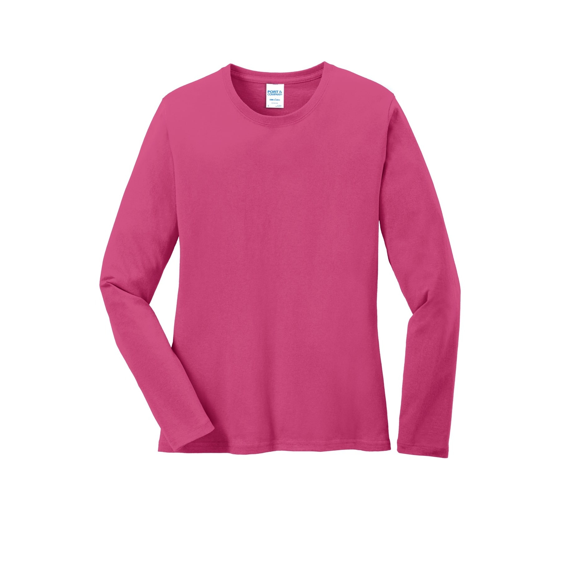 Port & Company® Core Cotton Colors Long Sleeve Ladies T-Shirt