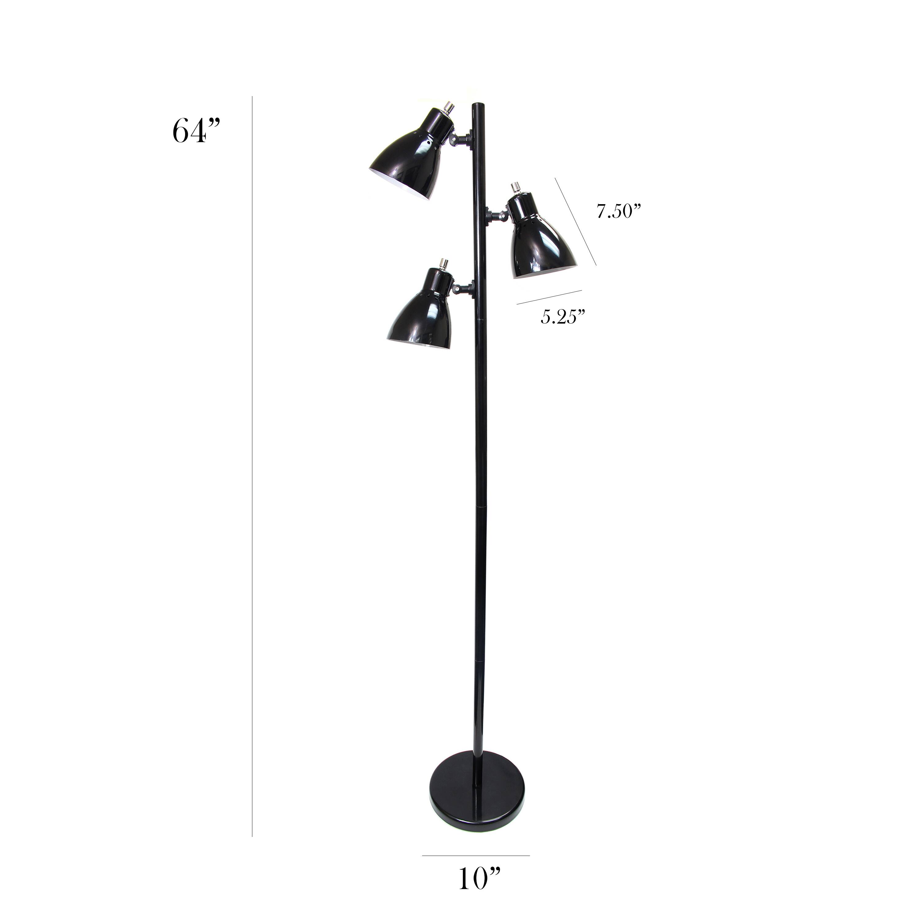 Simple Designs 64&#x22; Metal 3-Light Tree Floor Lamp