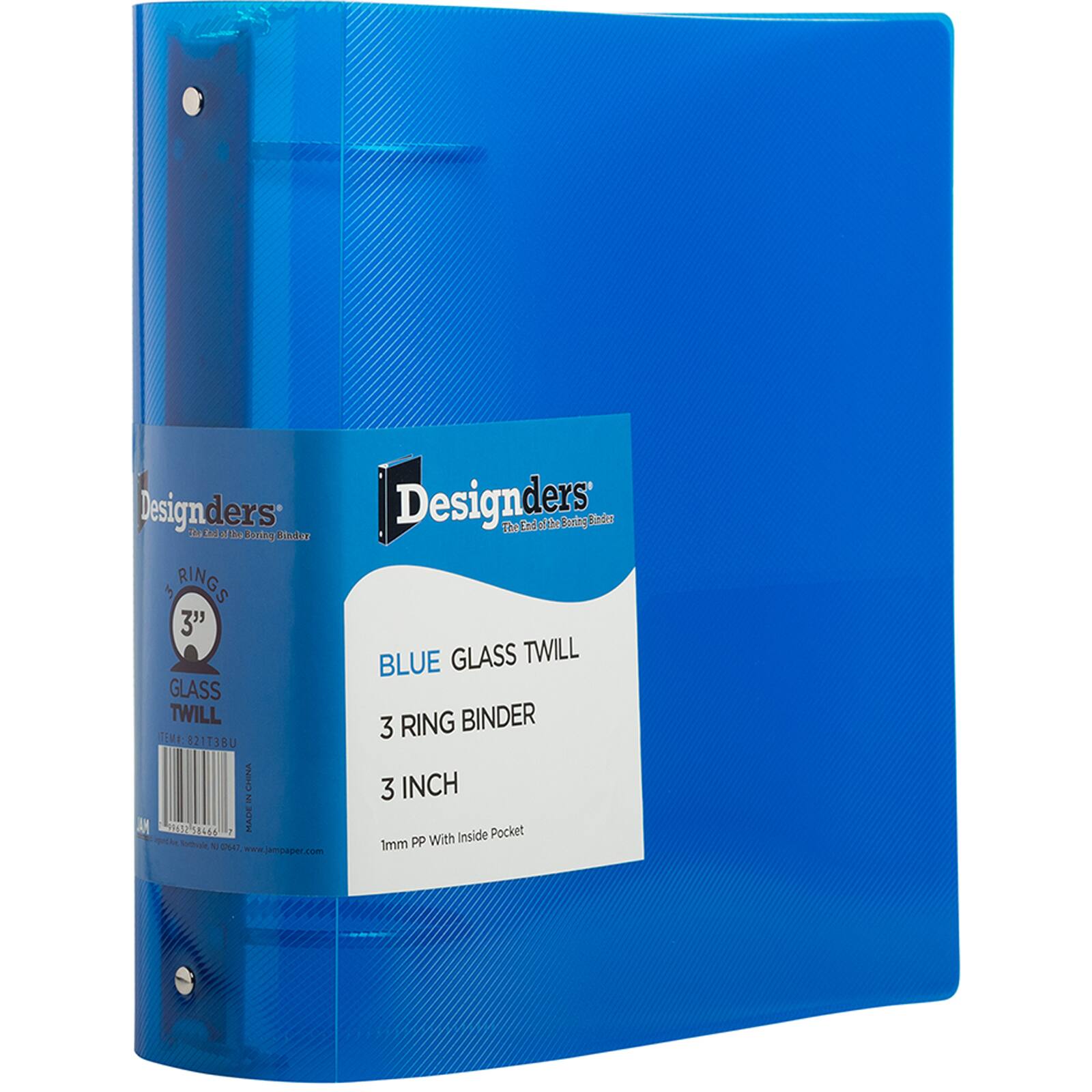 JAM Paper 3&#x22; Blue Plastic 3-Ring Binders, 2ct.