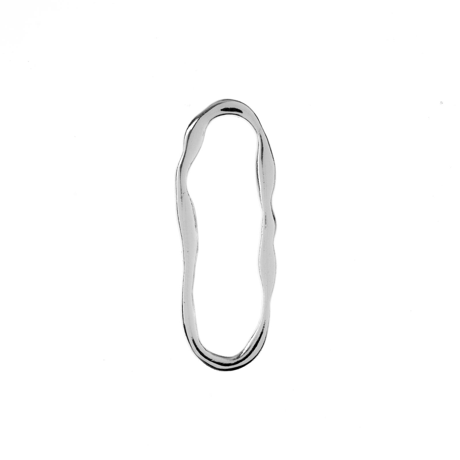 John Bead 35mm Silver Organic Oval Beadwork Pendants, 5ct.