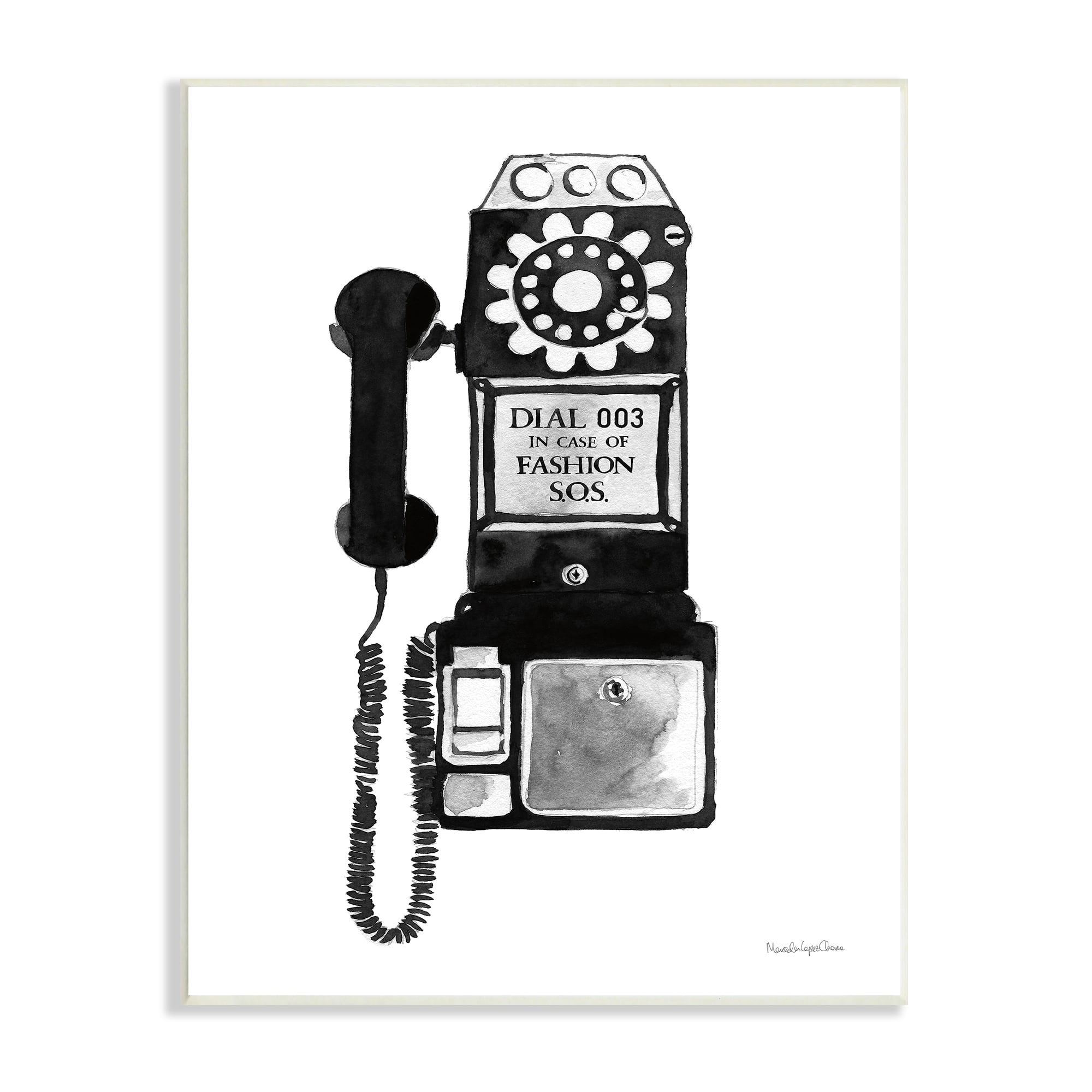 Stupell Industries Dial In Case of Fashion S.O.S. Vintage Telephone Wall Plaque