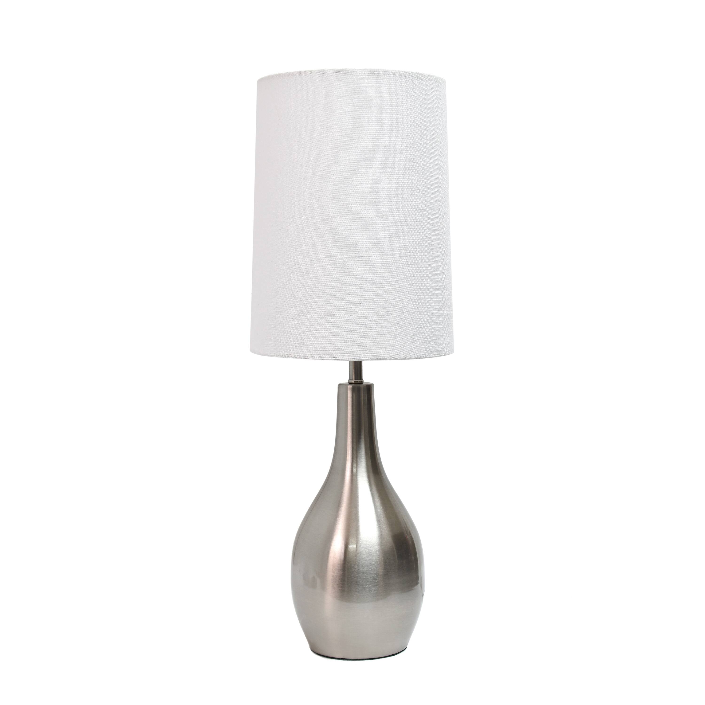 Simple Designs 19.5&#x22; Tear Drop Table Lamp with Fabric Drum Shade