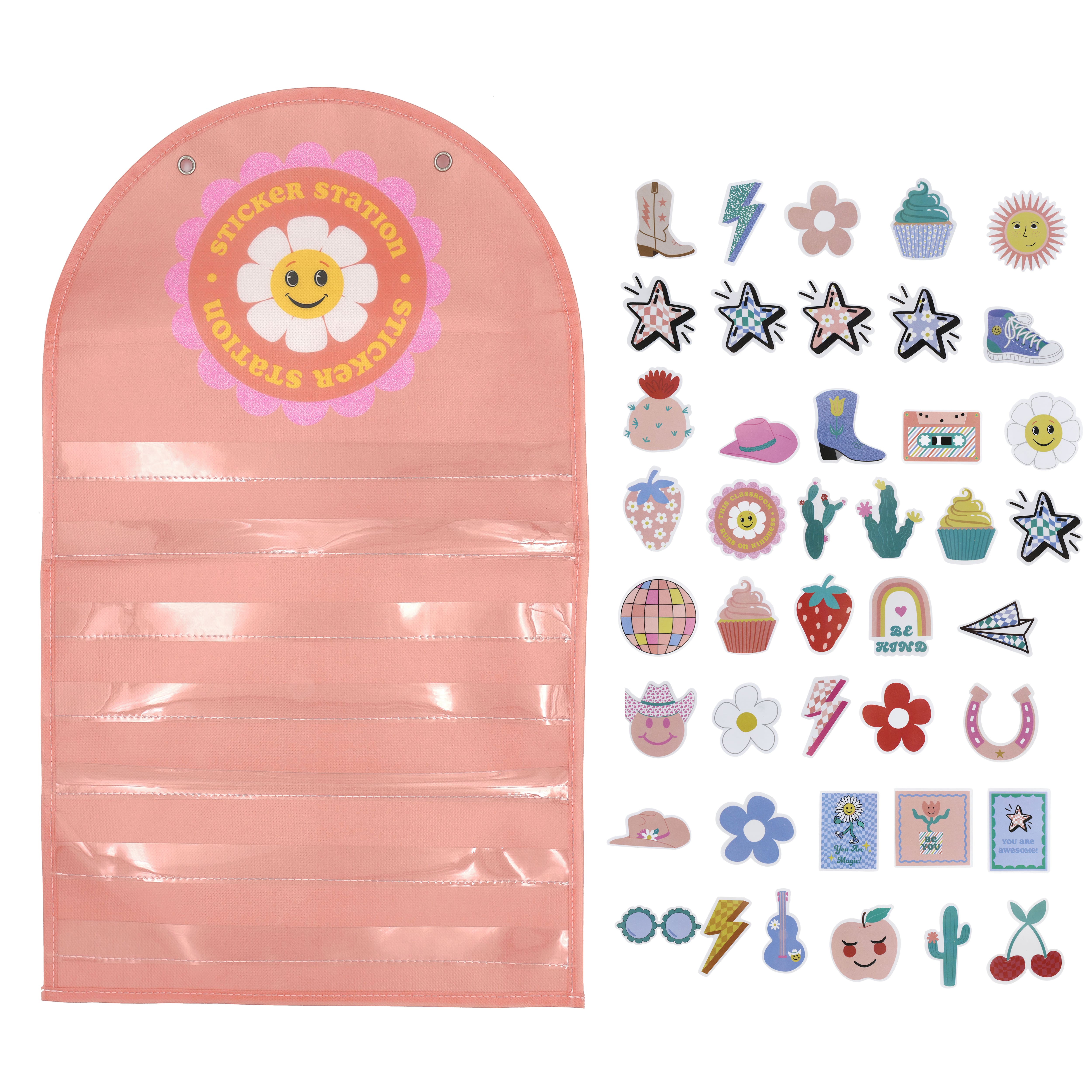 Pink Flower Emoji Sticker Station by B2C™