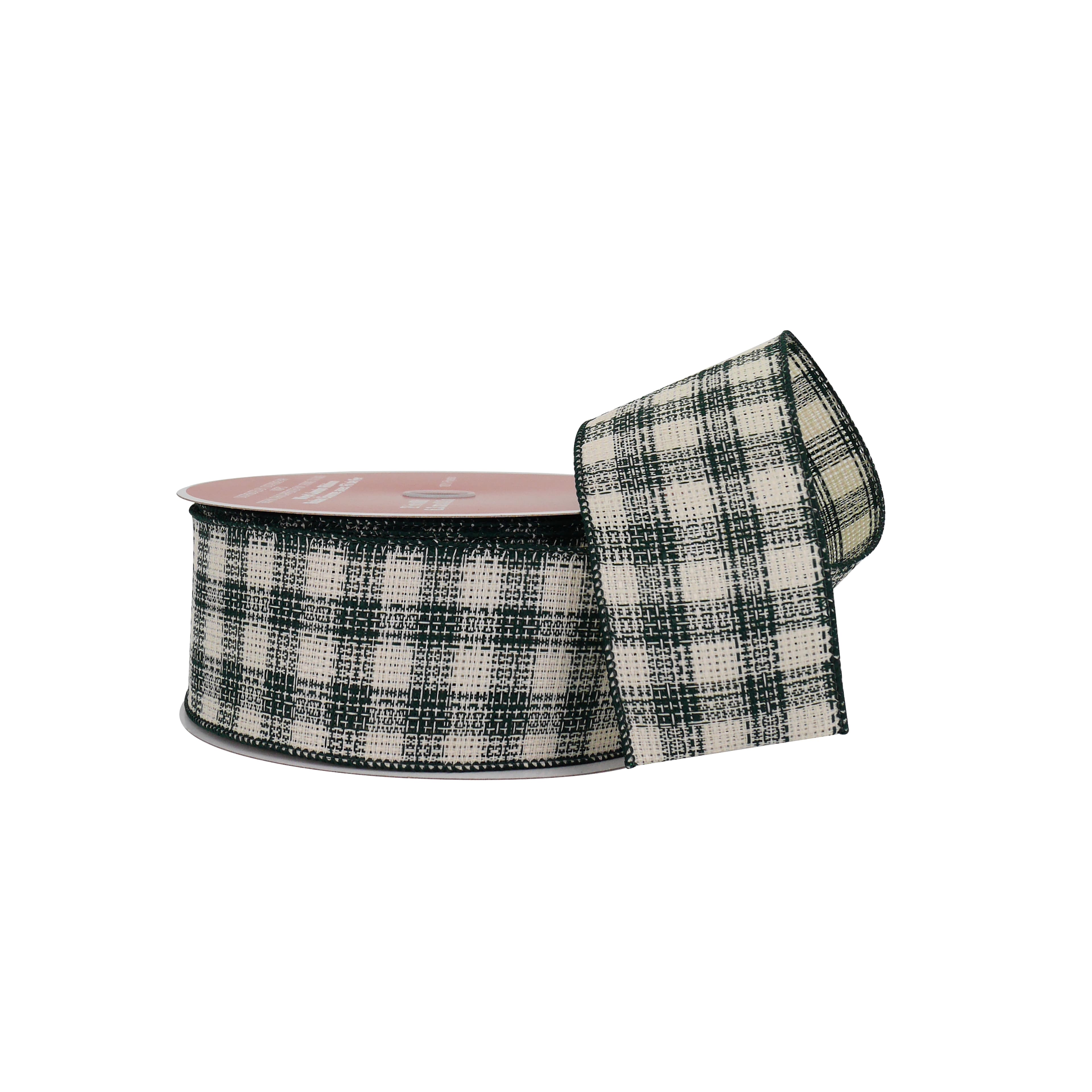 2.5&#x22; x 80ft. Green Check Wired Jumbo Ribbon by Celebrate It&#xAE;