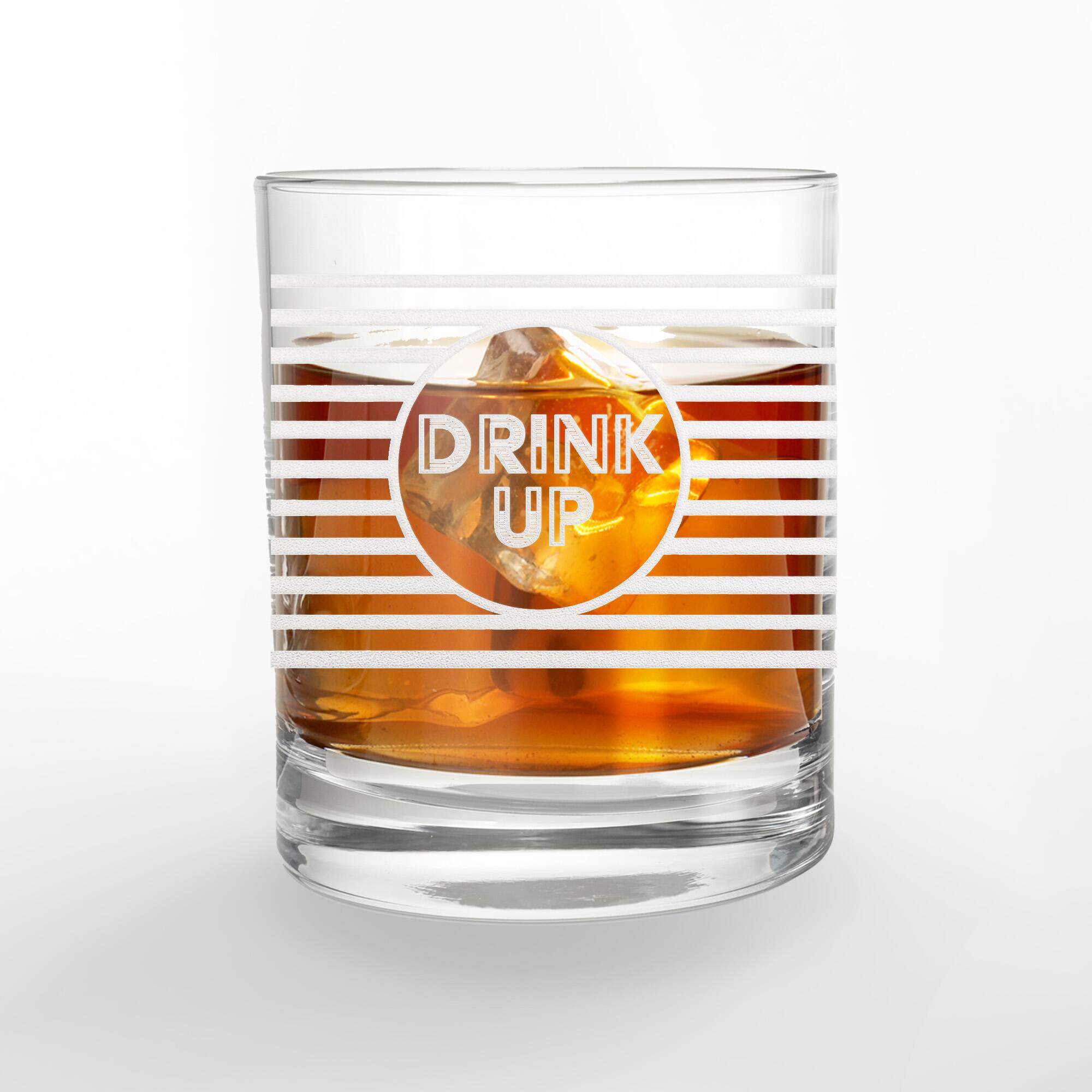 11oz. Drink Up Stripes Whiskey Glass