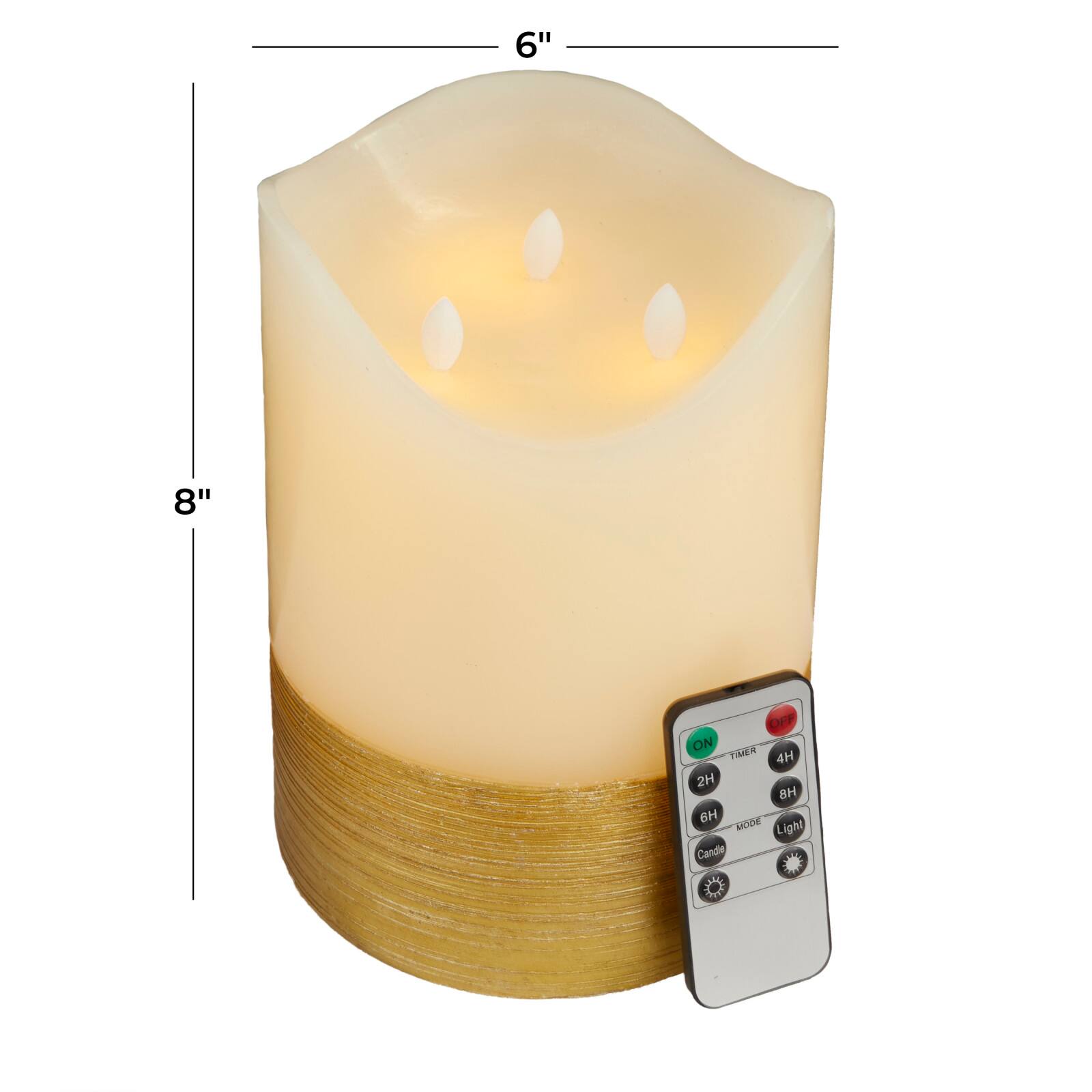 Cream &#x26; Gold Traditional Flameless Candle