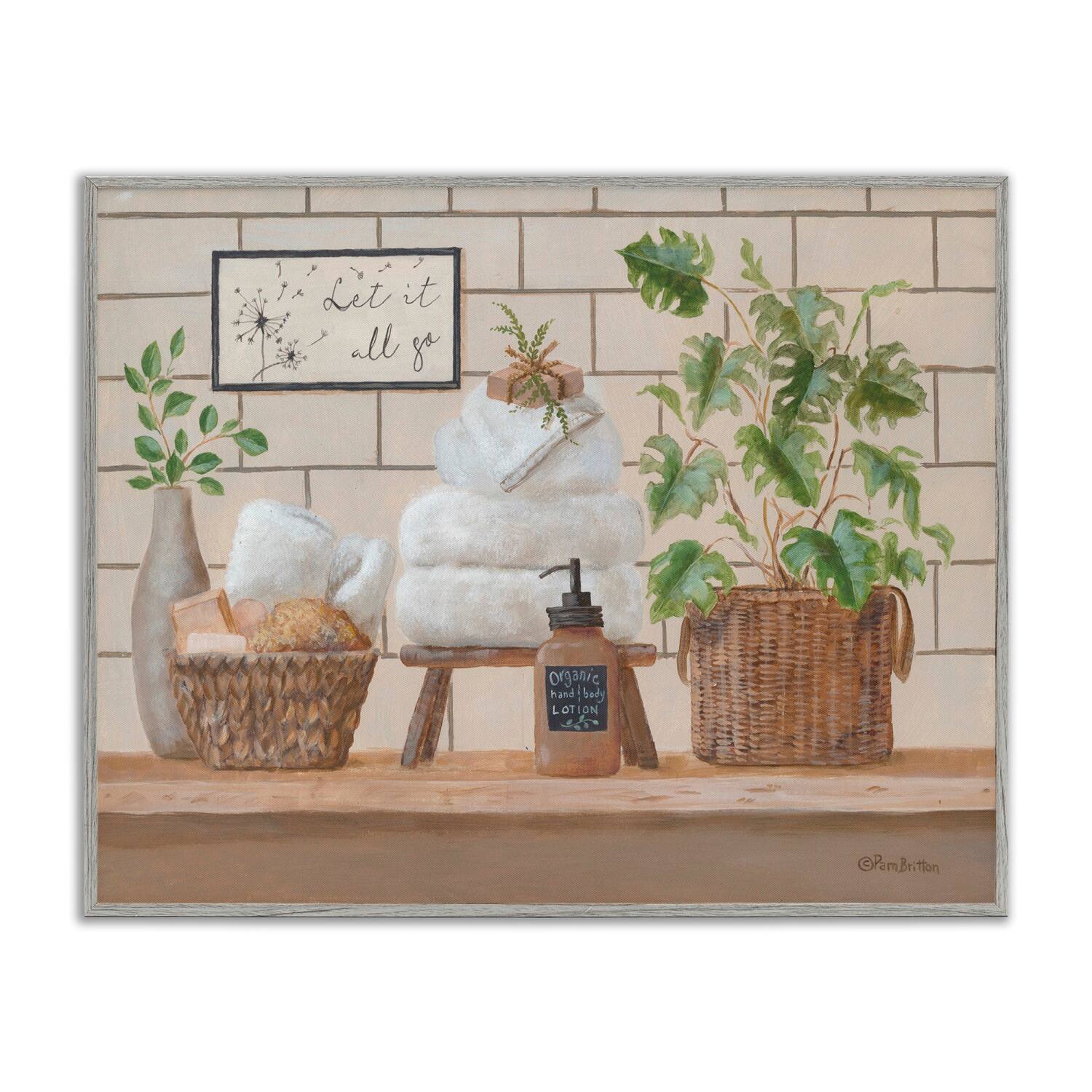 Stupell Industries Comforting Bathroom Spa Still Life Framed Giclee Art