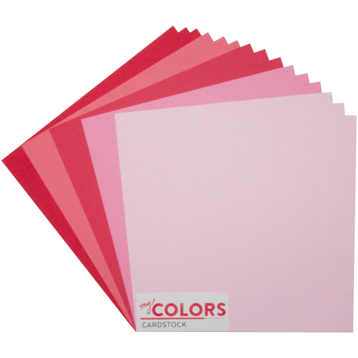 MY MIND'S EYE My Colors Canvas 12x12 Cardstock Bundle: Pink & Red