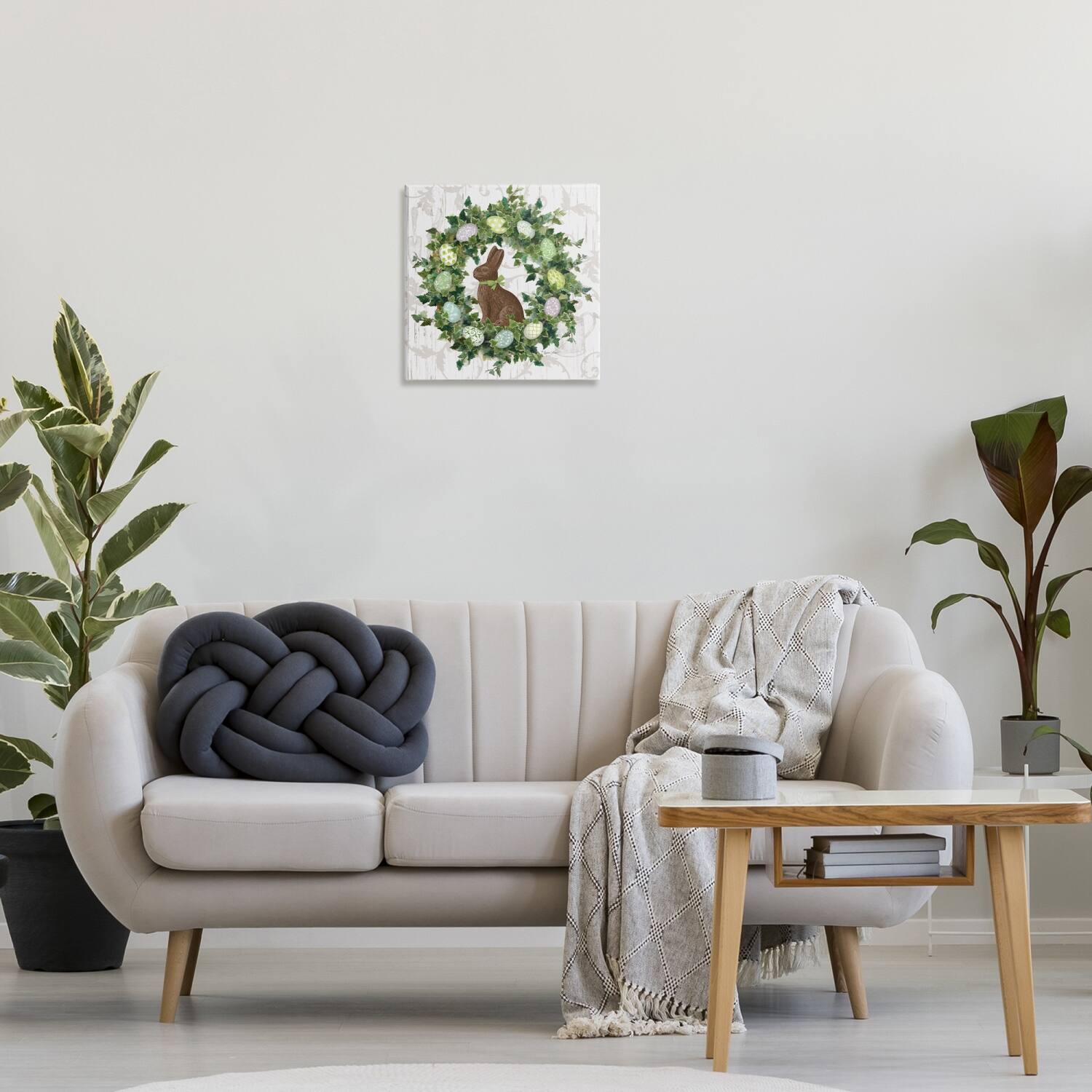 Stupell Industries Spring Easter Egg Wreath Canvas Wall Art