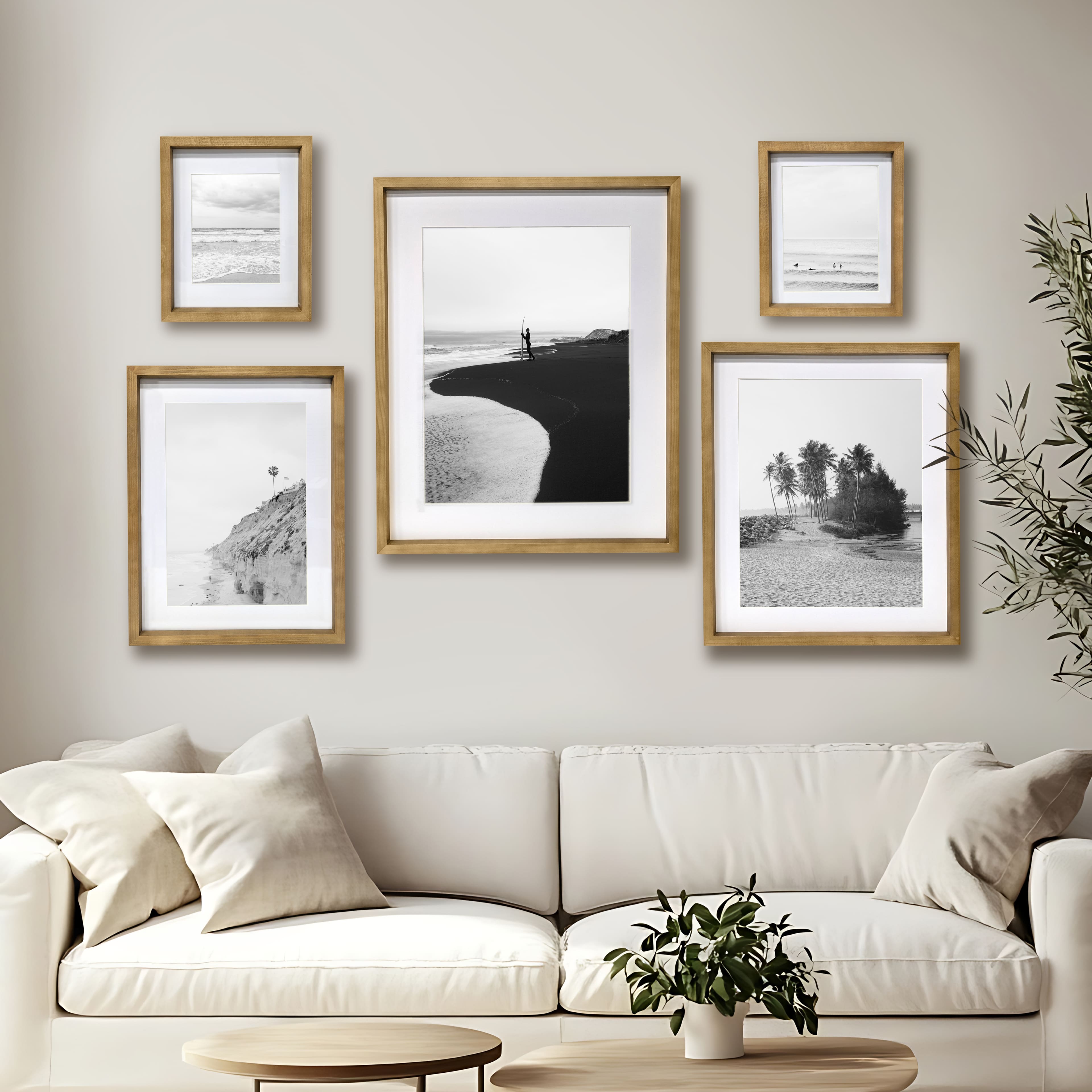 Home Natural Walnut Stain Wood Frame with Mat by Studio D&#xE9;cor&#xAE;