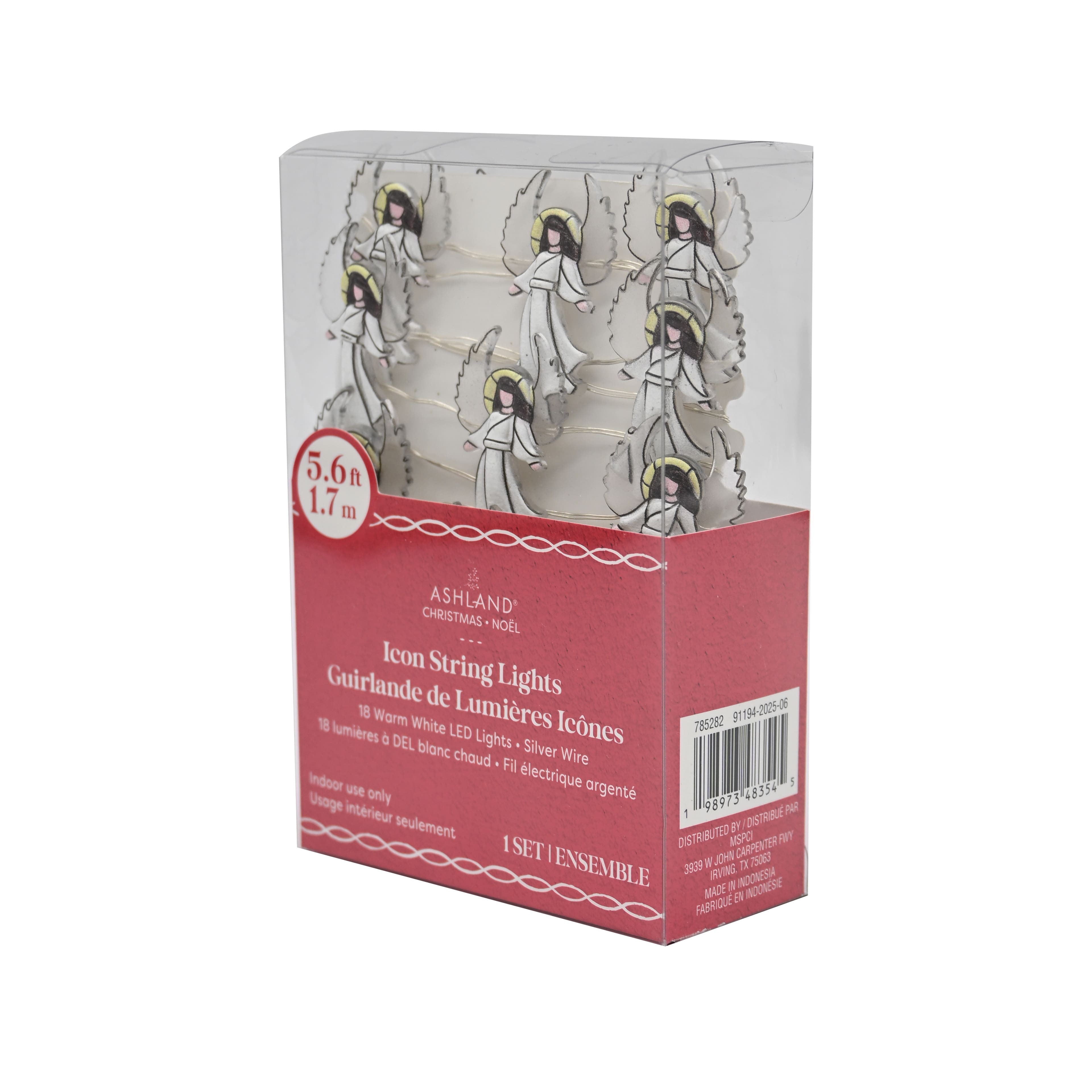 18ct. Warm White LED Angel String Lights on Silver Wire by Ashland®
