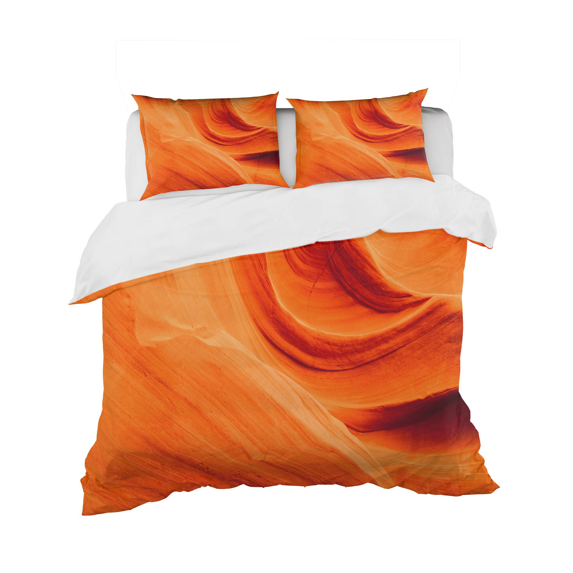 Designart 'Orange Upper Antelope Canyon' Landscape Bedding Set