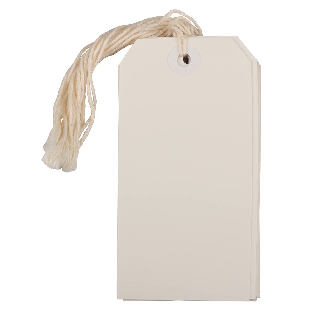 JAM Paper White Tiny Gift Tags with String, 100ct.