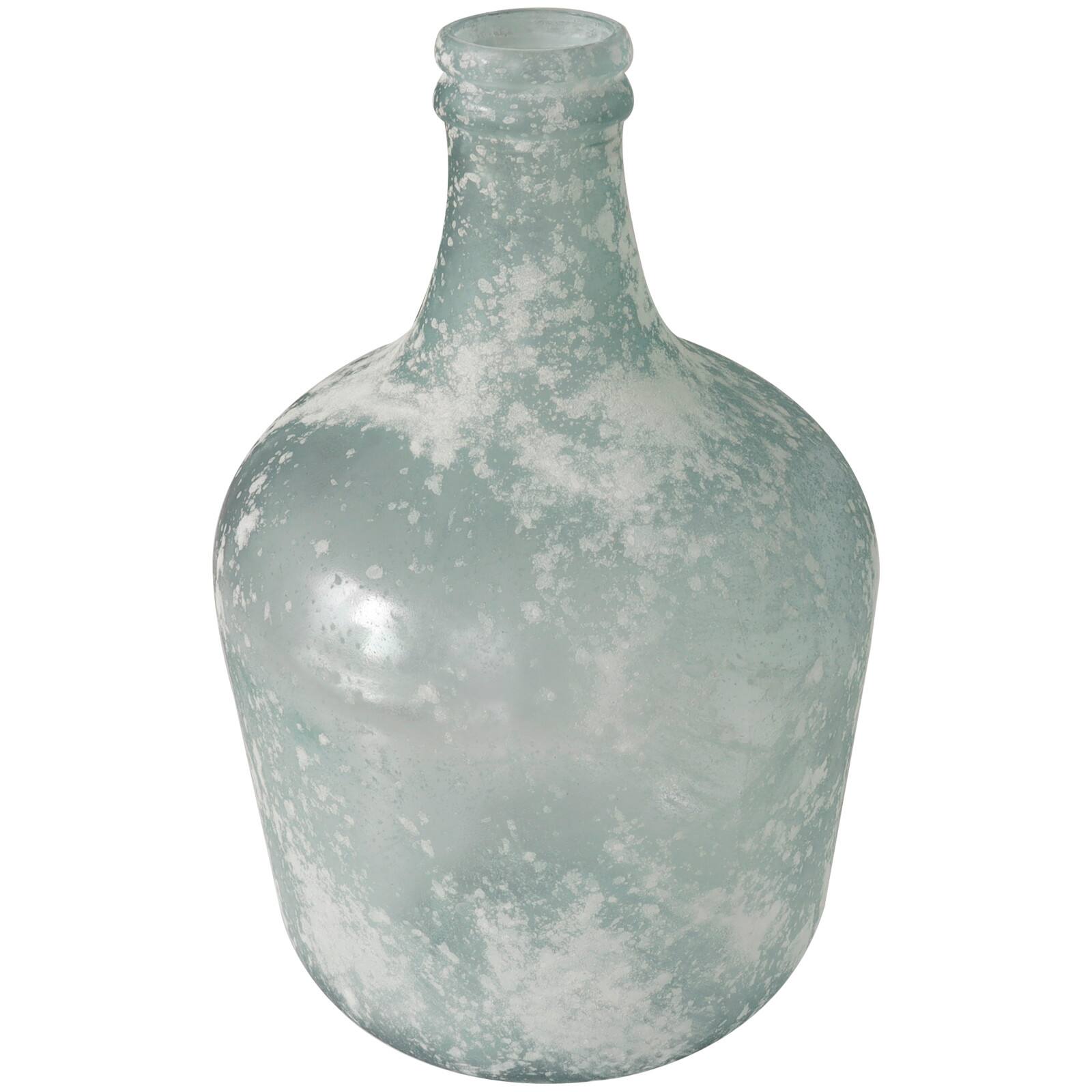 17&#x22; Frosted Spanish Bottle Recycled Glass Vase