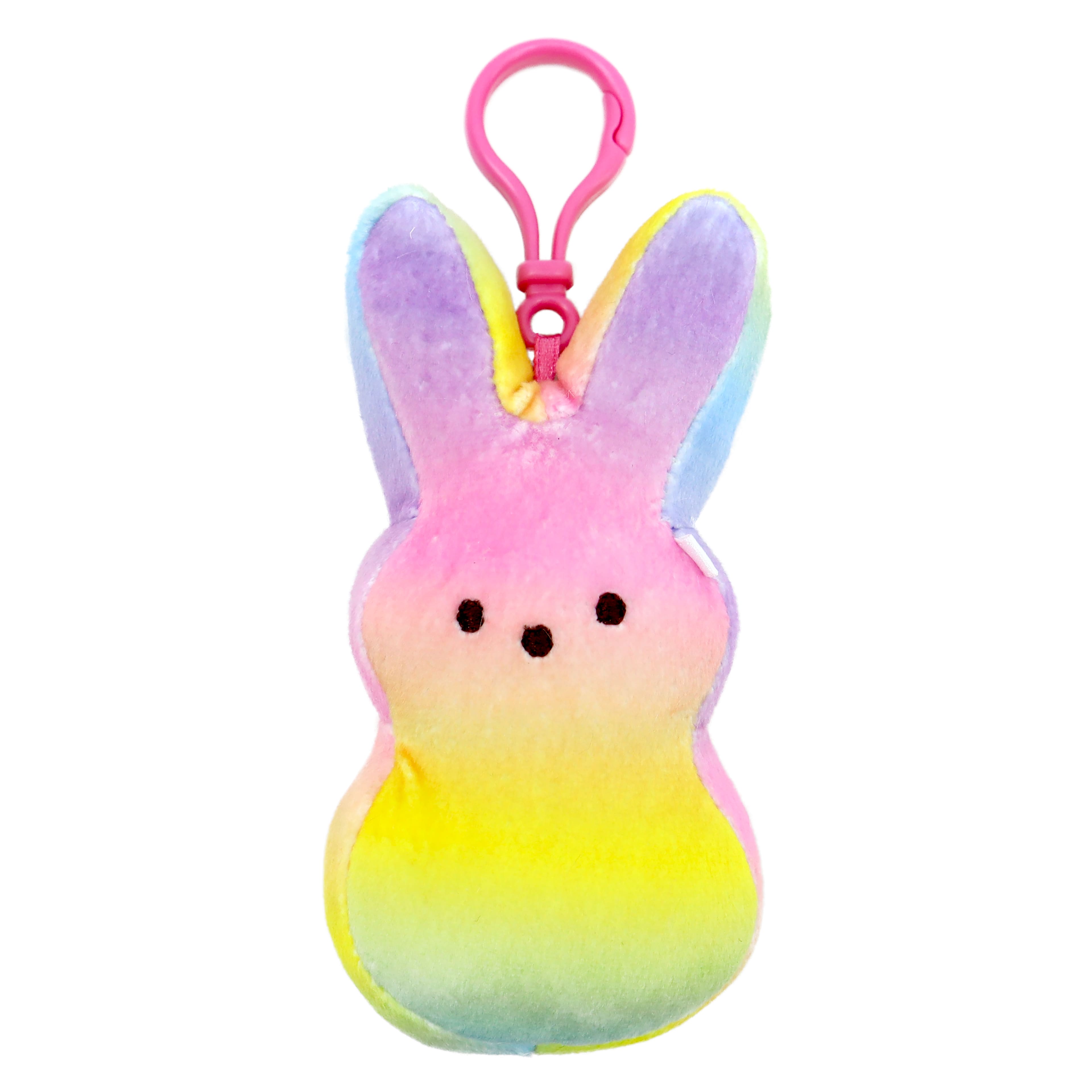 PEEPS® Rainbow Ombre Bunny Plush Backpack Clip
