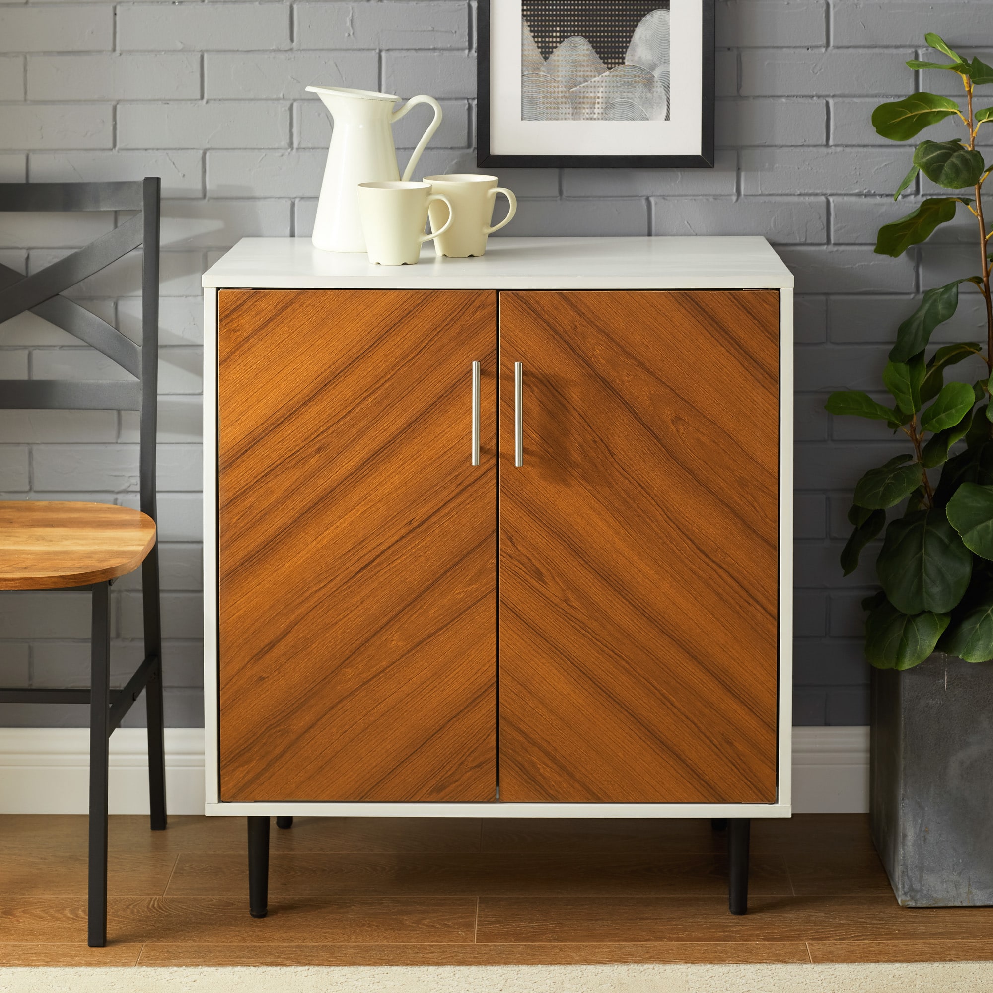 walker edison 28 modern bookmatch accent cabinet
