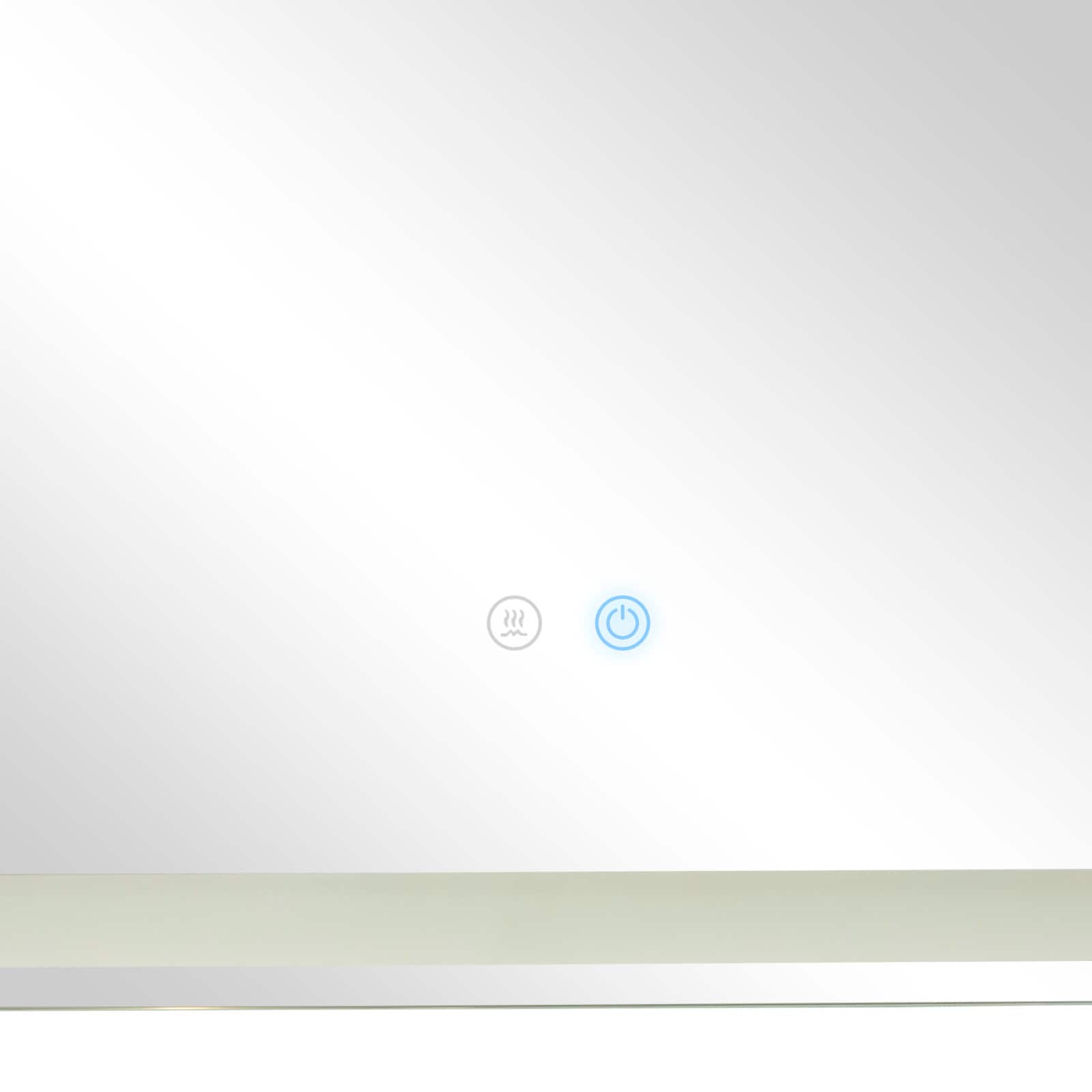 Clear Glass Modern Anti Fog Mirror, 36&#x22; x 1&#x22; x 28&#x22;