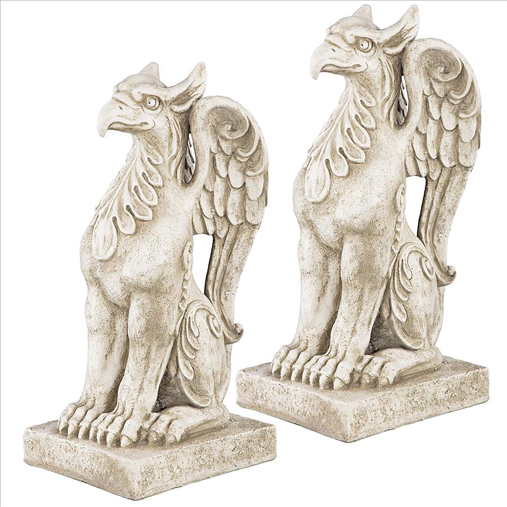 Design Toscano 20.5" The Gryphon Sentinel of Guildford Court Statues, 2ct.