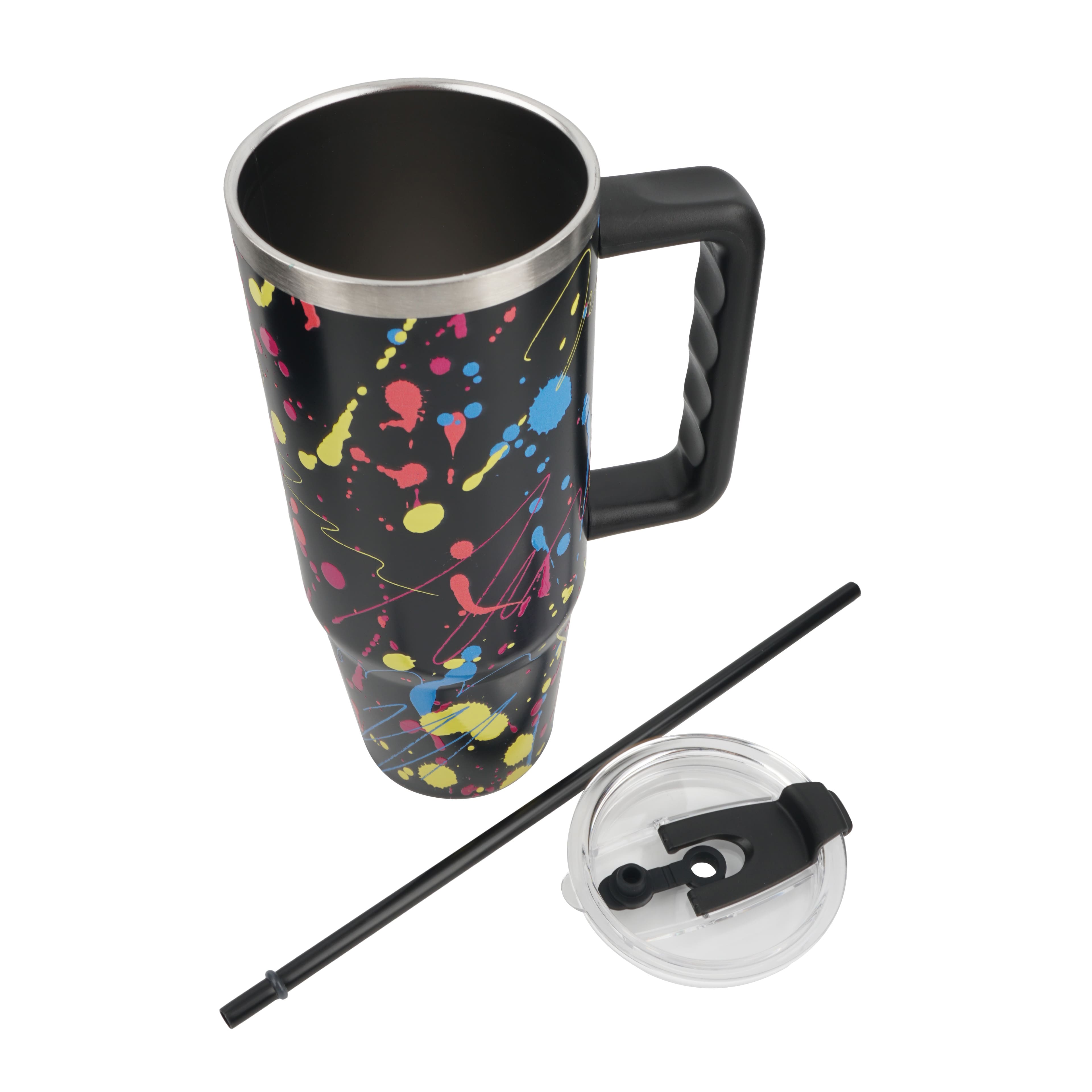 30oz. Black Splatter Stainless Steel Insulated Tumbler by Celebrate It&#x2122;
