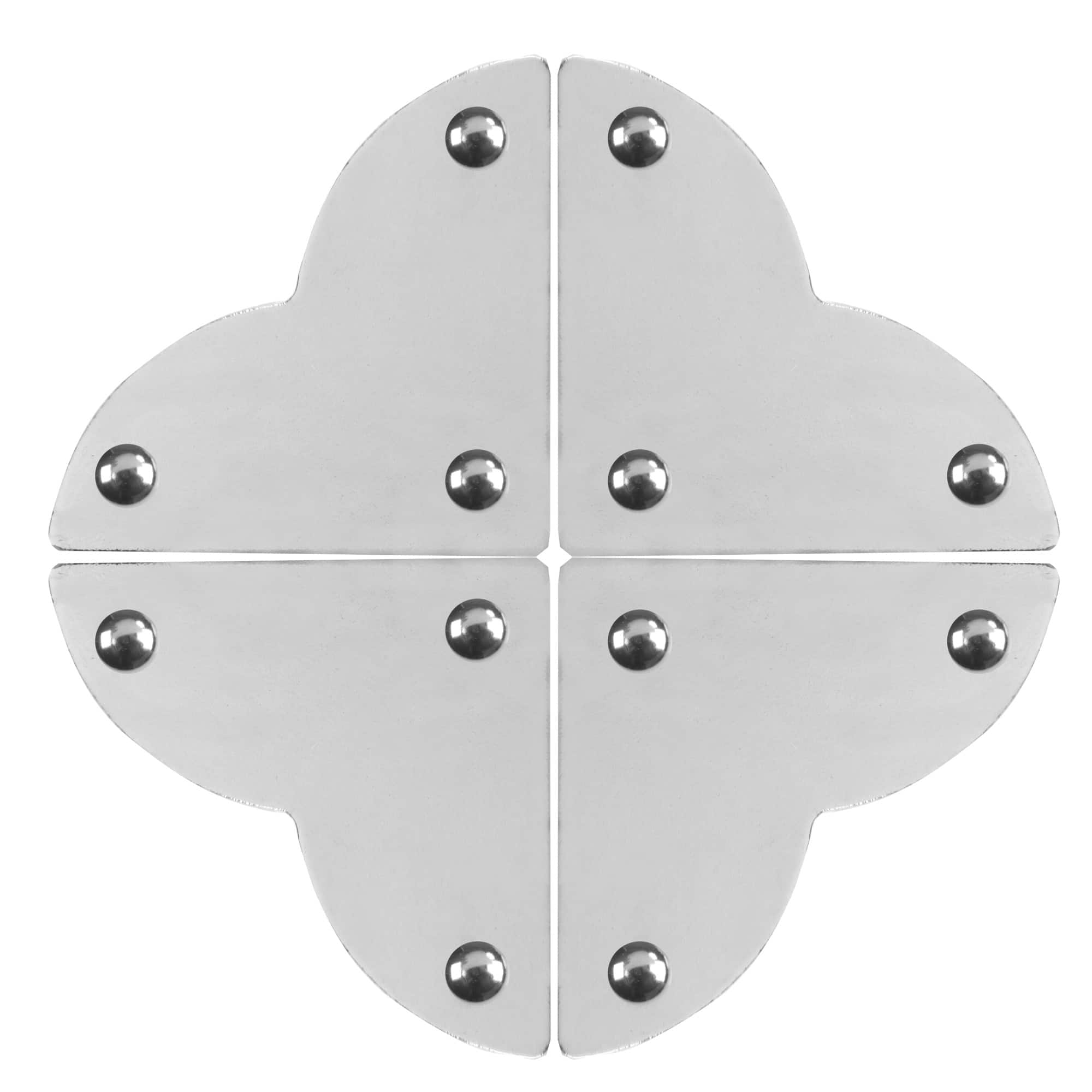 Dritz® Home Small Nickel Smooth Quatrefoil Corners, 3 Pack