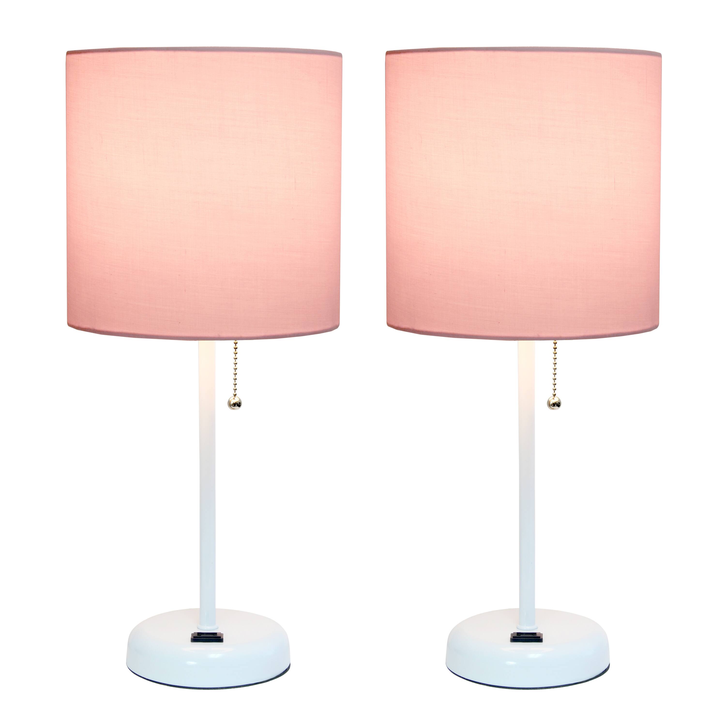 LimeLights White Base Lamp with Charging Outlet