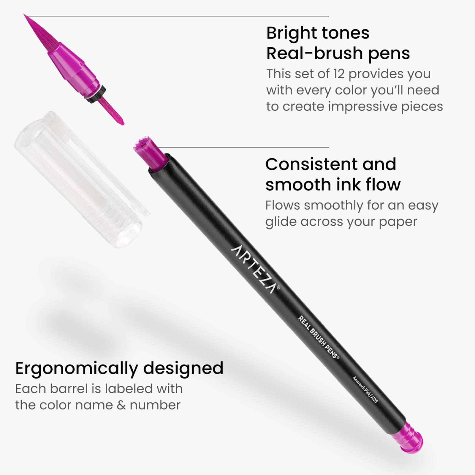 Arteza&#xAE; Bright Tones Real Brush Pens&#xAE; &#x26; Water Brush Pen Set