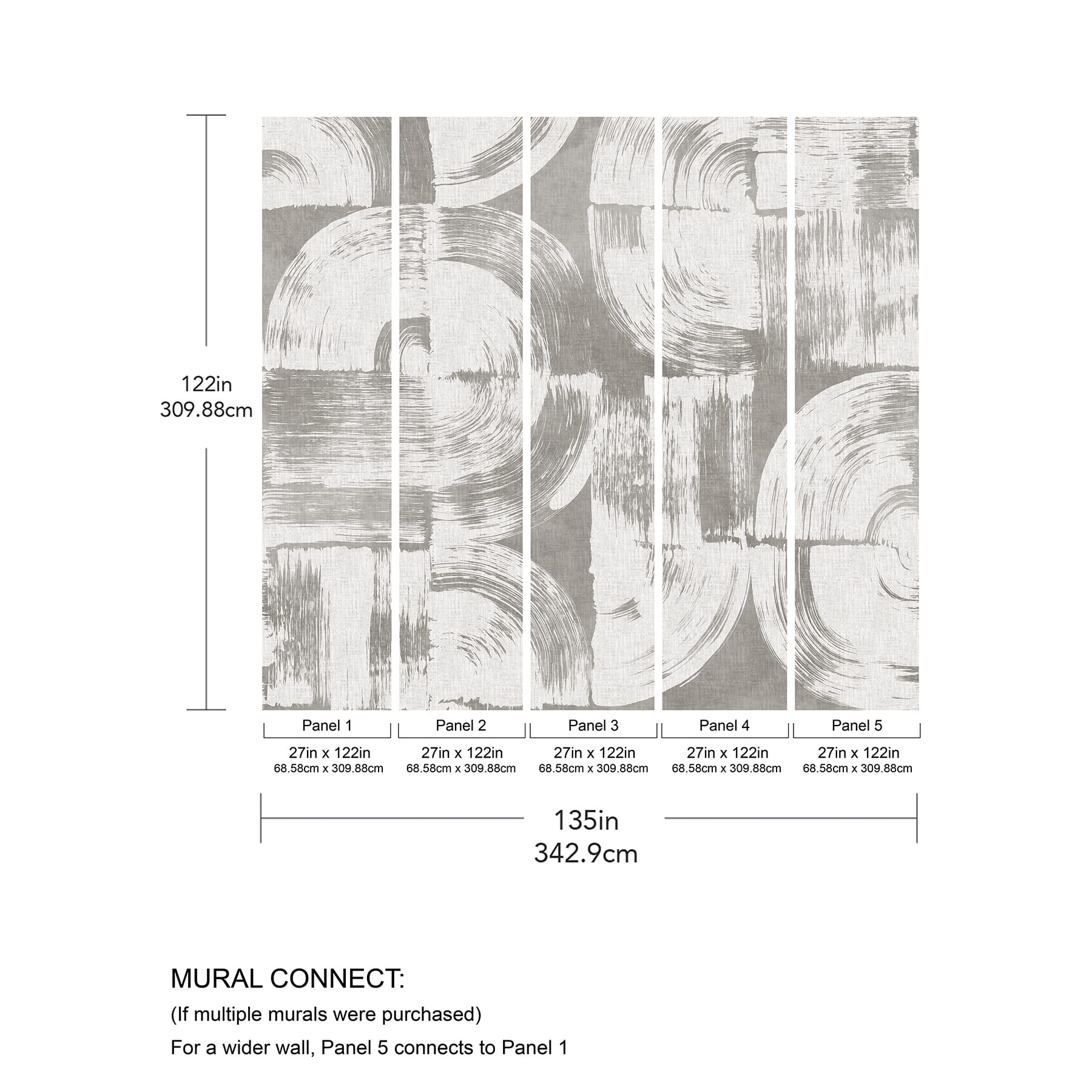 Katie Hunt Dove Gray Brushstrokes Wall Mural