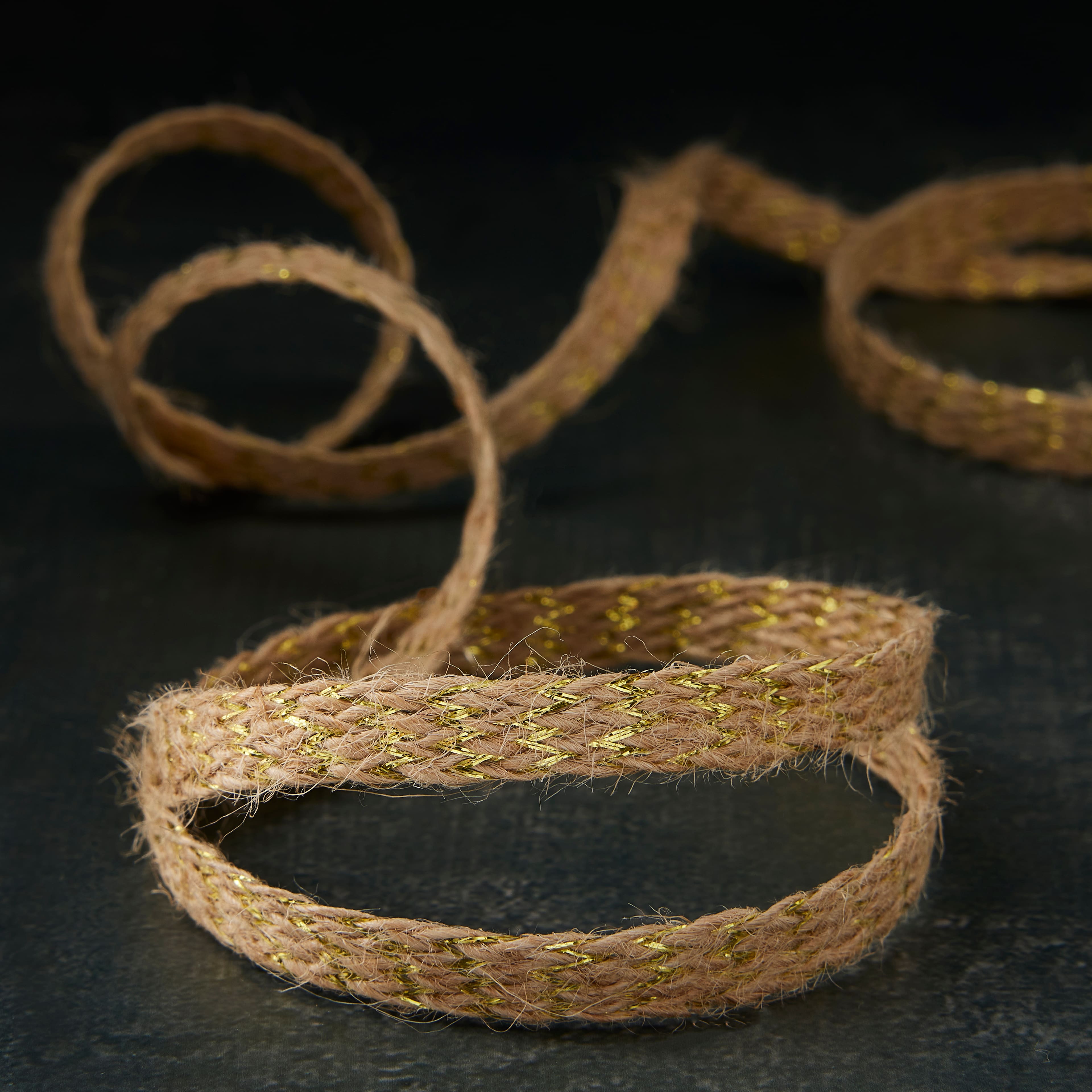 7/16&#x22; x 5yd. Metallic Jute Ribbon by Celebrate It&#xAE;