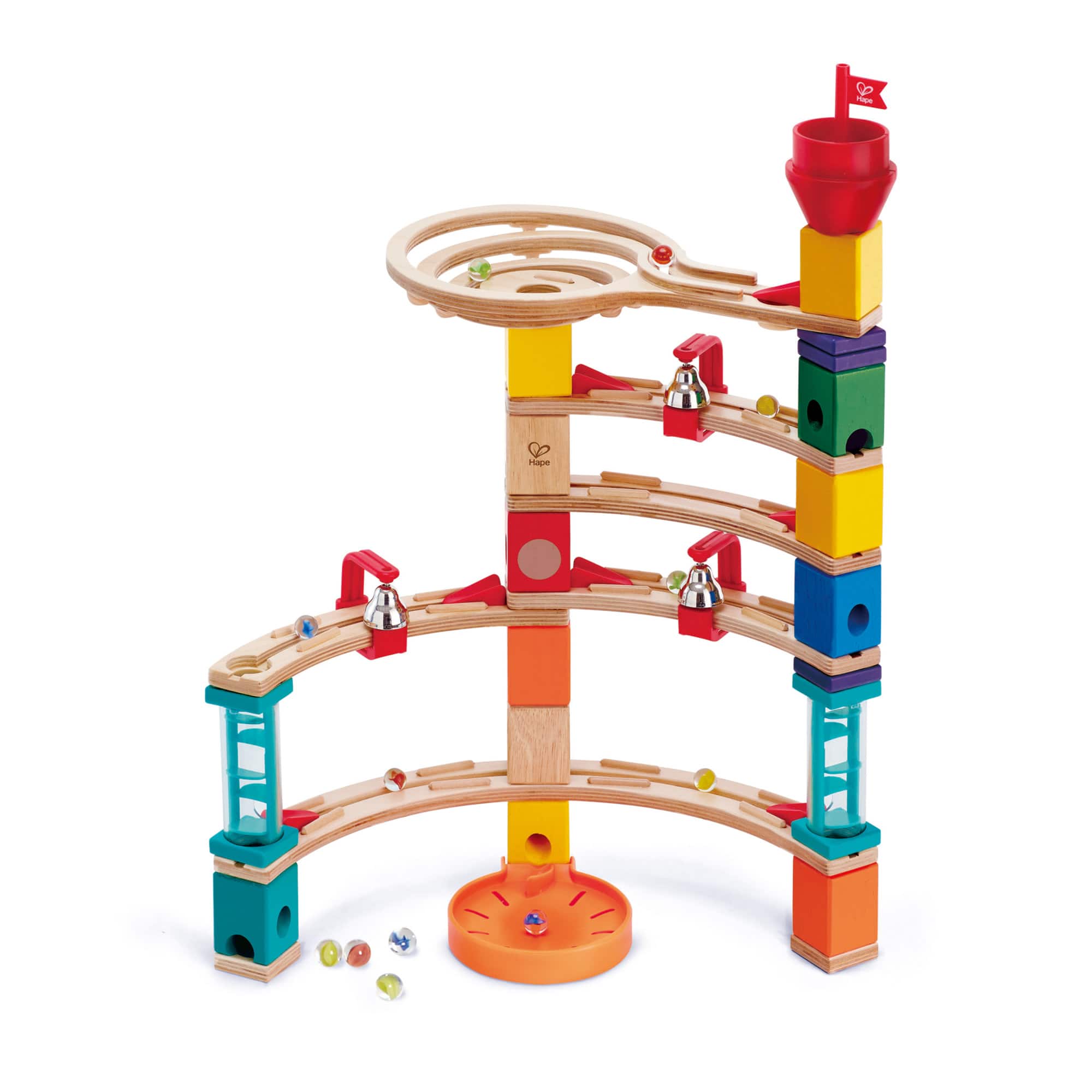 Hape Quadrilla Wooden Marble Run Construction Castle Escape Set