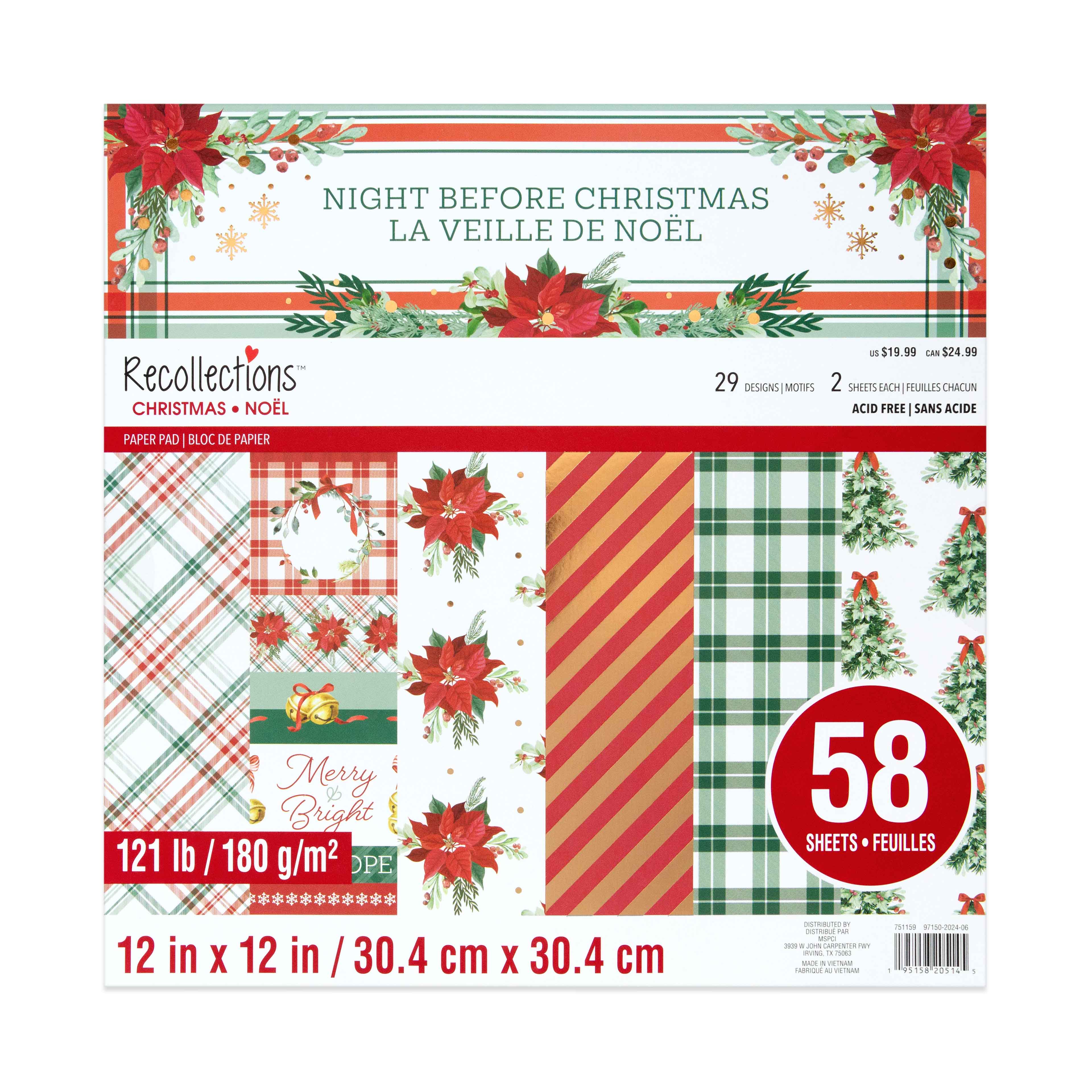 12&#x22; x 12&#x22; Night Before Christmas Paper Pad by Recollections&#x2122;