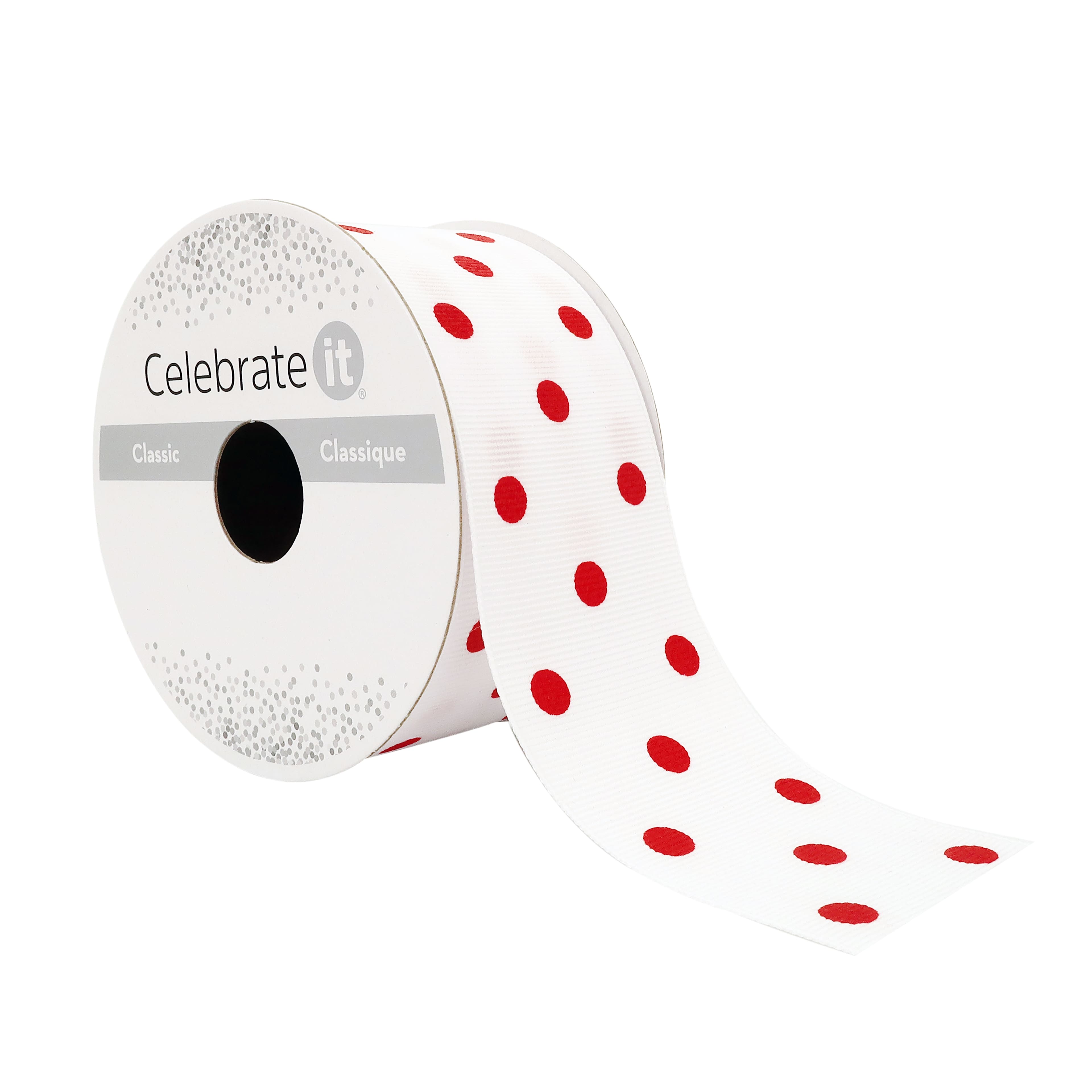 12 Pack: 1.5" x 3yd. Grosgrain Polka Dot Ribbon by Celebrate It™