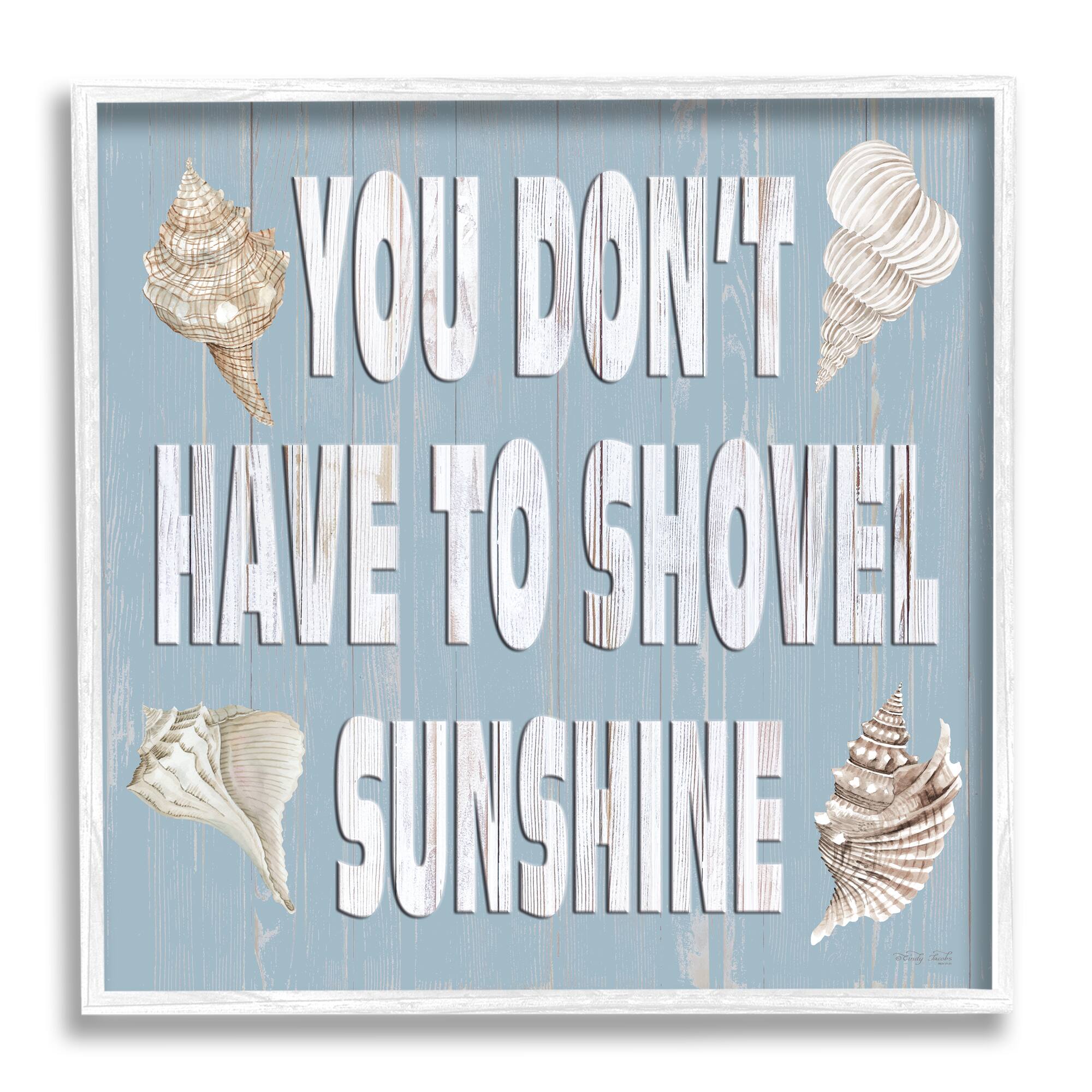 Stupell Industries You Don't Have To Shovel Sunshine Phrase Framed Giclee Art
