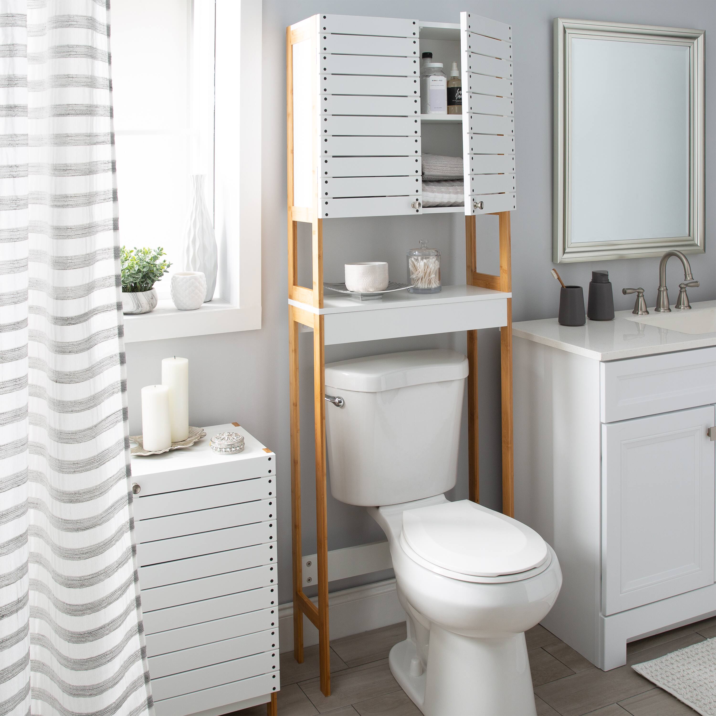 bamboo bathroom cabinet over toilet