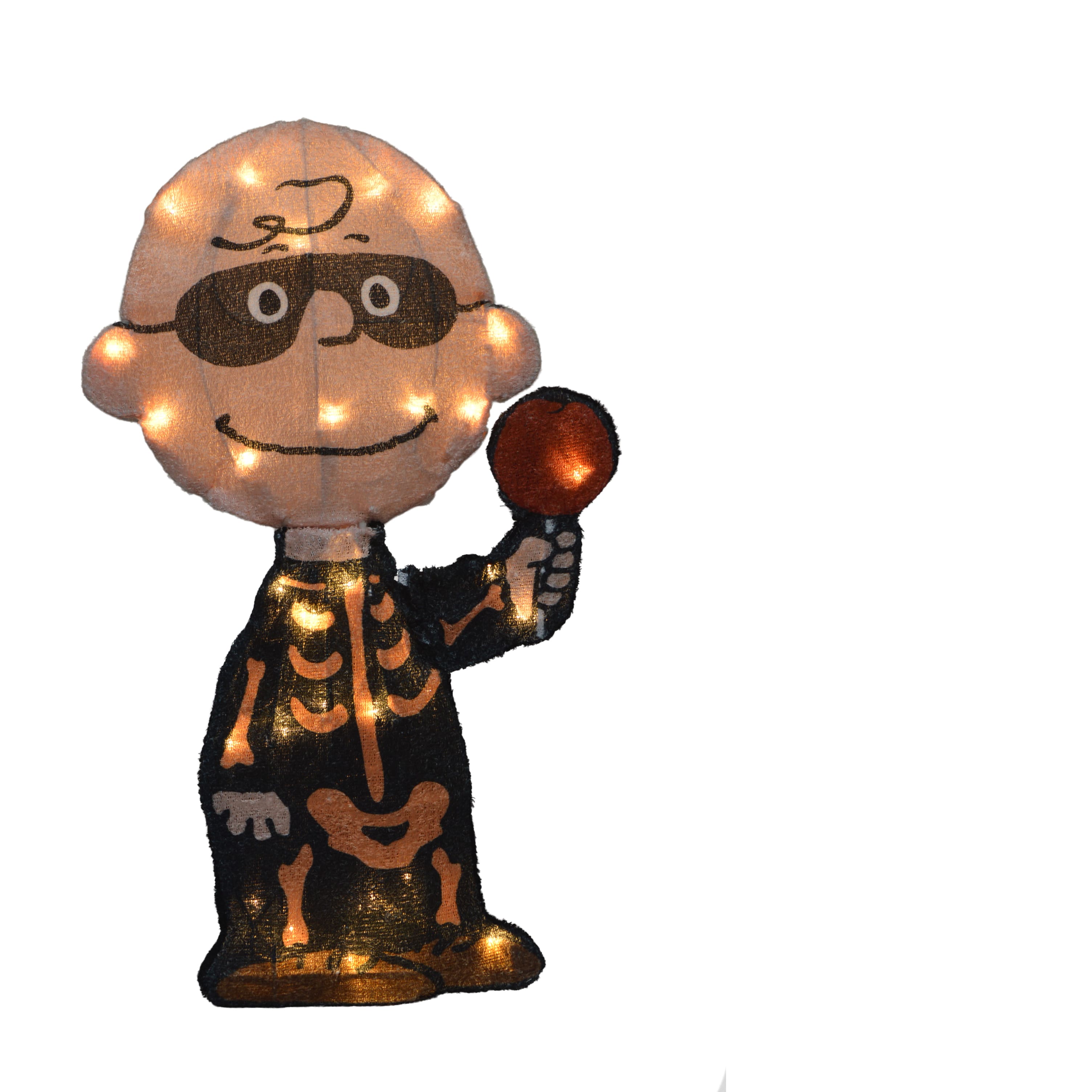 18&#x22; LED Peanuts Charlie Brown Bones Yard Art