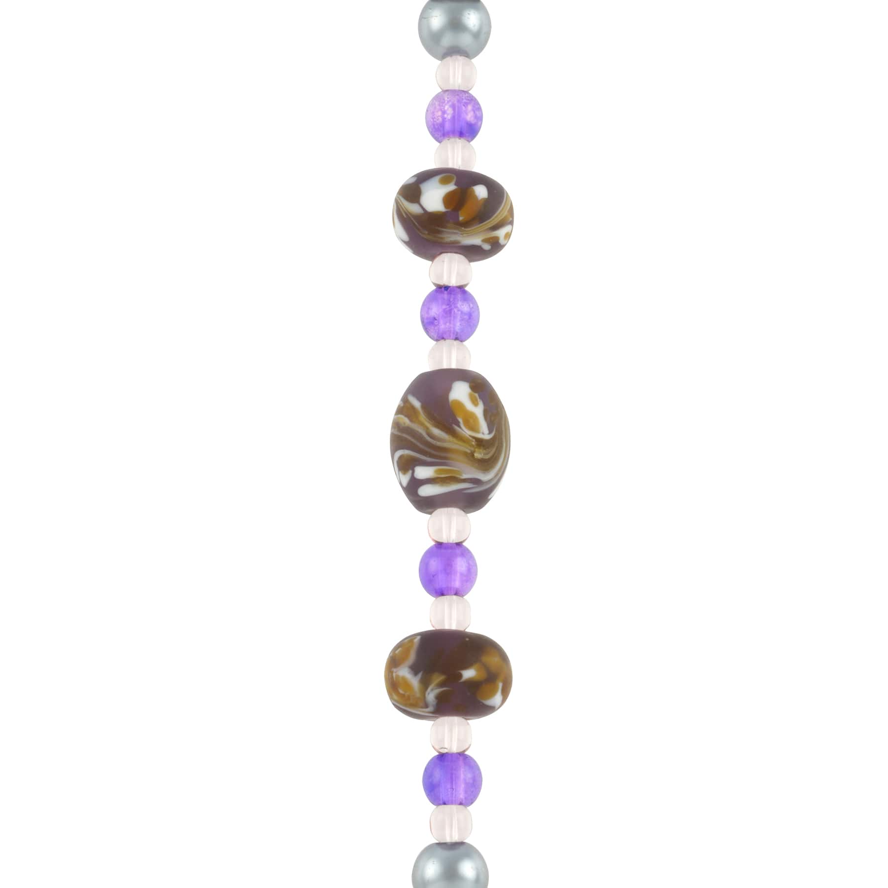 Purple Lampwork Glass Swirl Rondelle &#x26; Oval Beads by Bead Landing&#x2122;