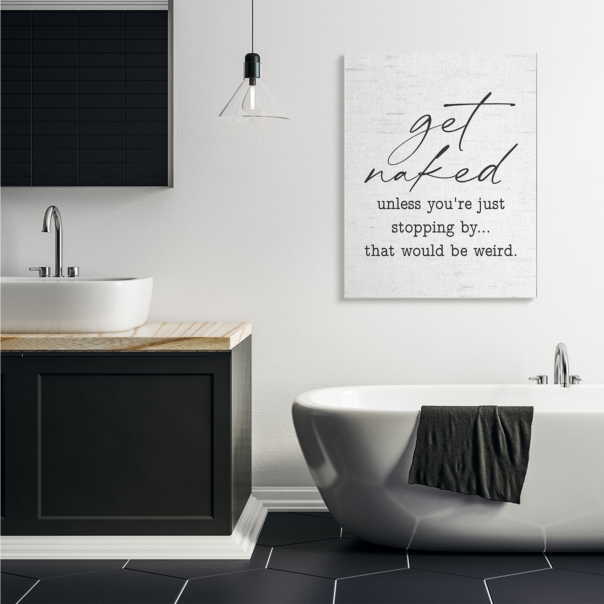 Stupell Industries Get Naked Unless Stopping By Humorous Phrase  Canvas Wall Art