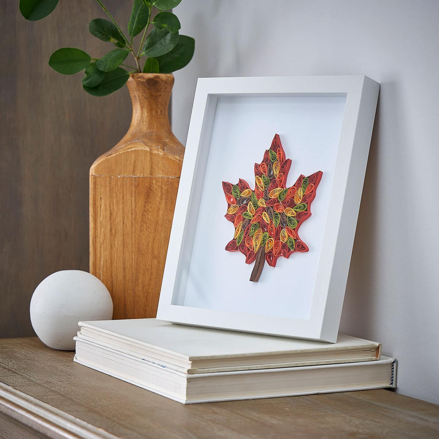 Maple Leaf Paper Quilling Shadow Box
