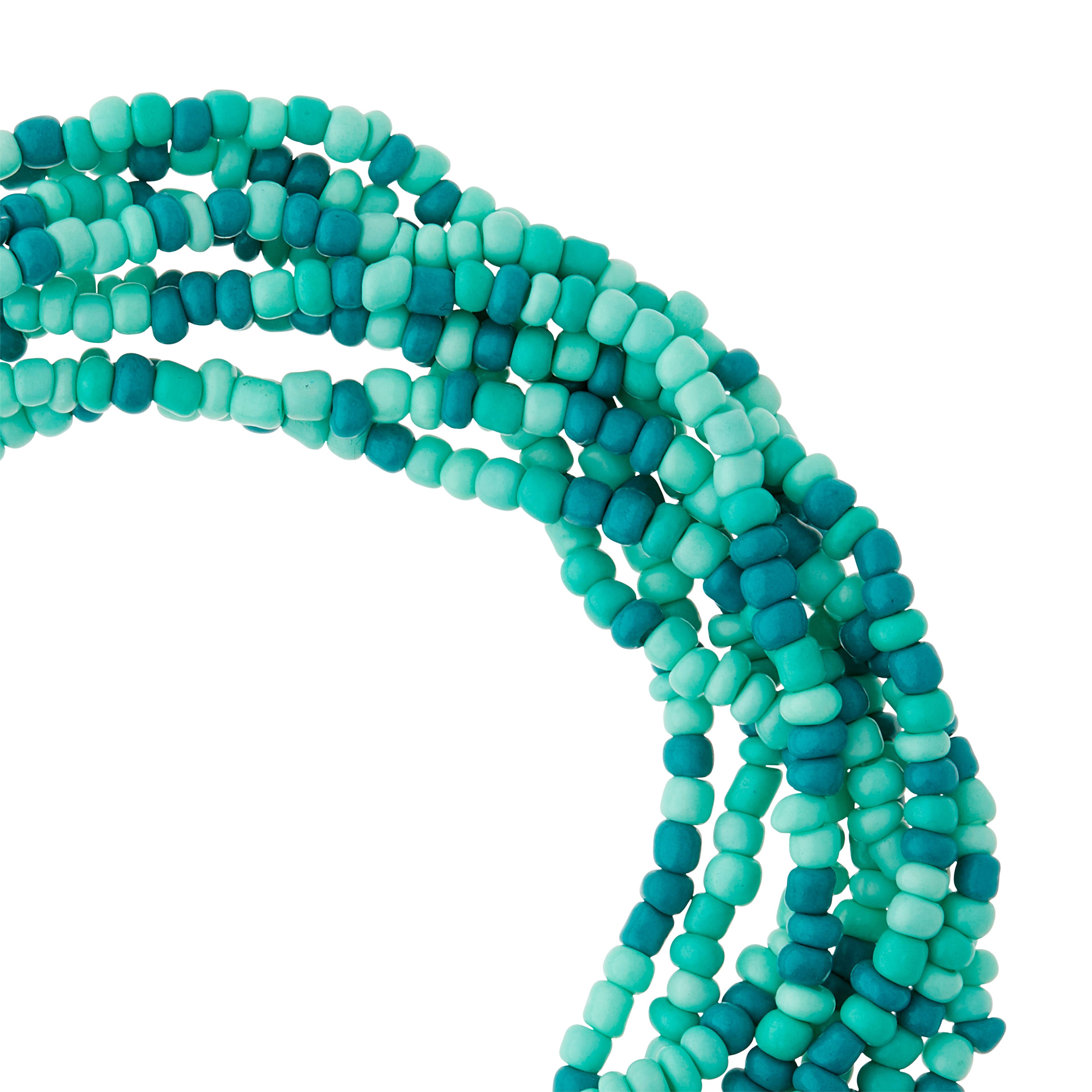 Mint Blue Mix Glass Seed Beads, 6/0 by Bead Landing™