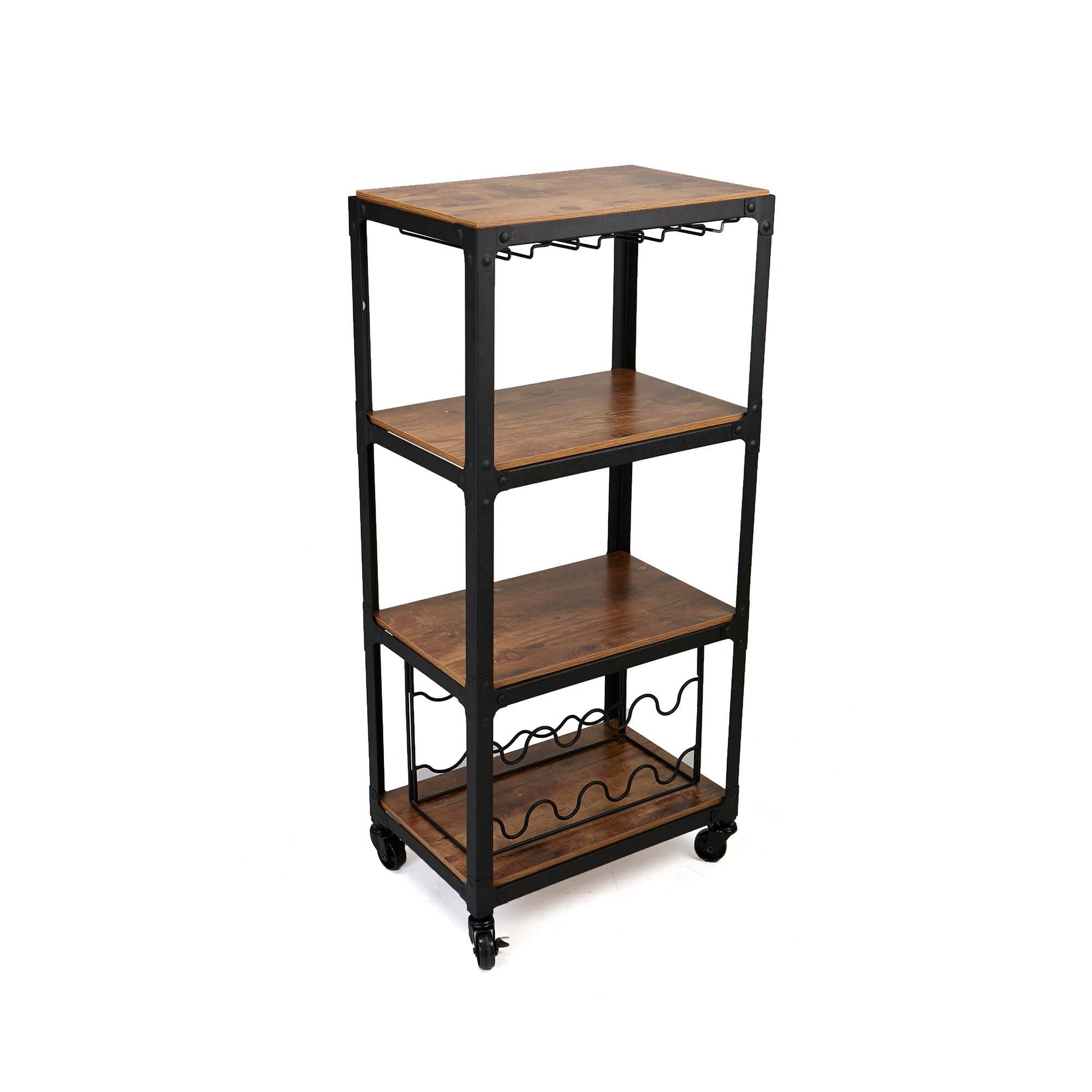 Mind Reader 39&#x22; 4-Tier Rolling Bar Cart