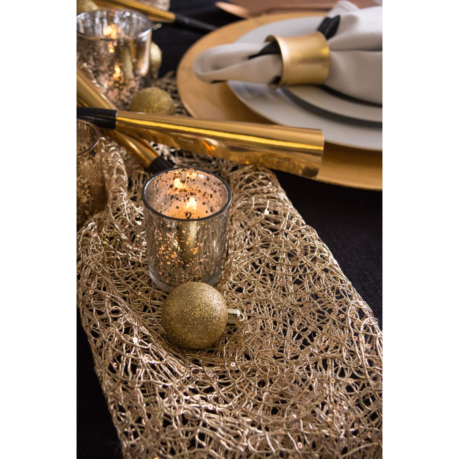DII® 10ft. Sequin Mesh Table Runner Roll