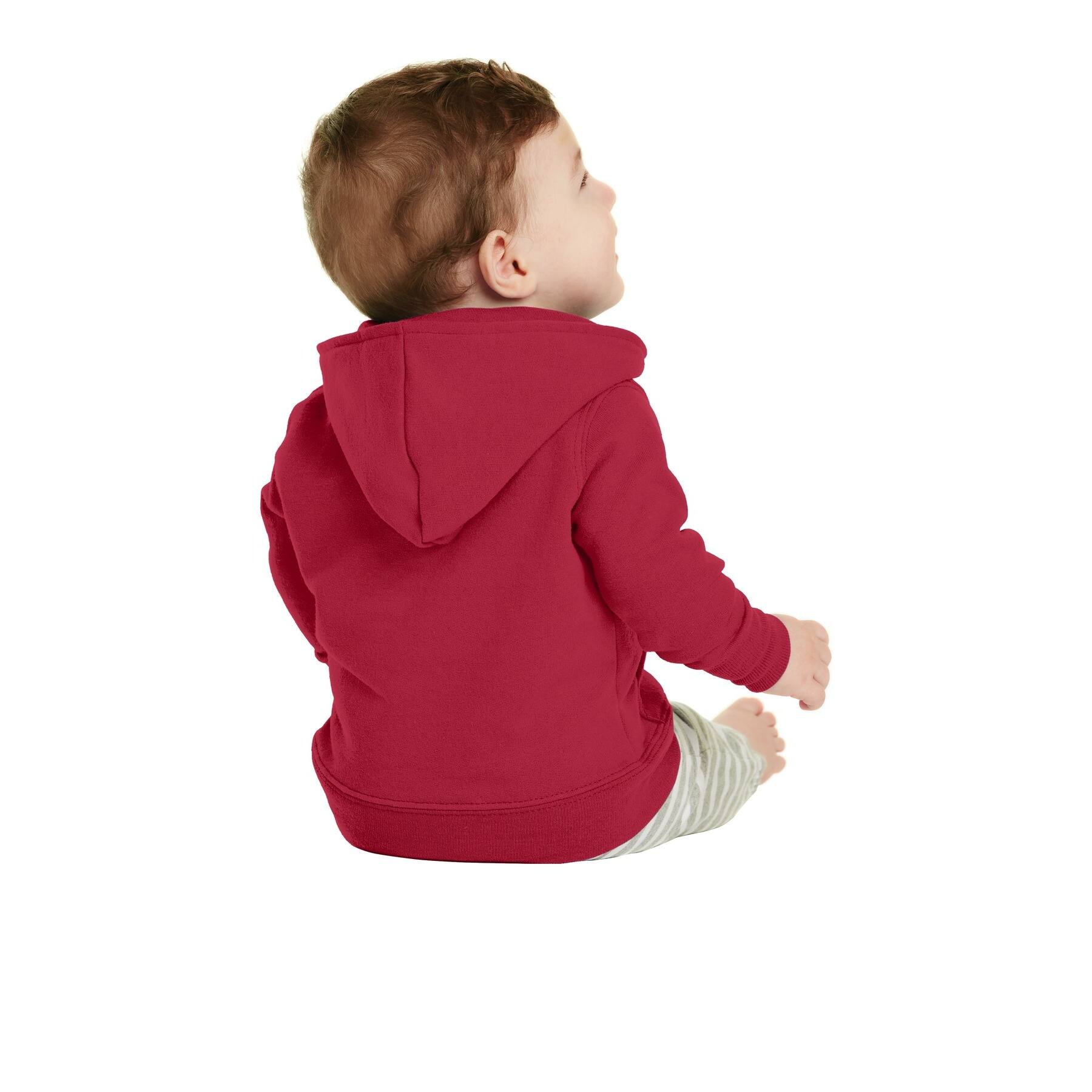 Port & Company® Core Fleece Full-Zip Hooded Infant Sweatshirt